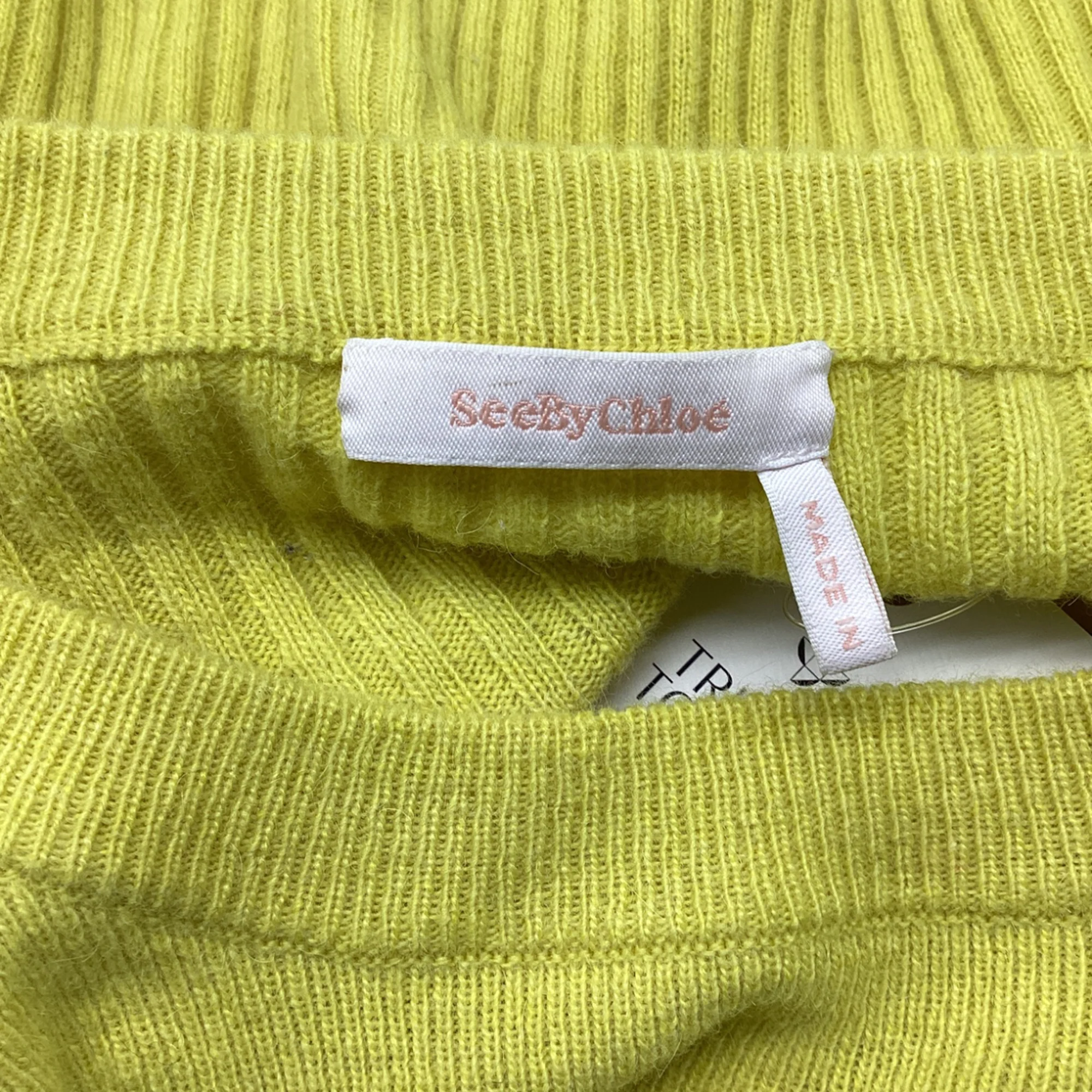 Women's See by Chloé Ruffle Sweater in Yellow Alpaca - Image 7