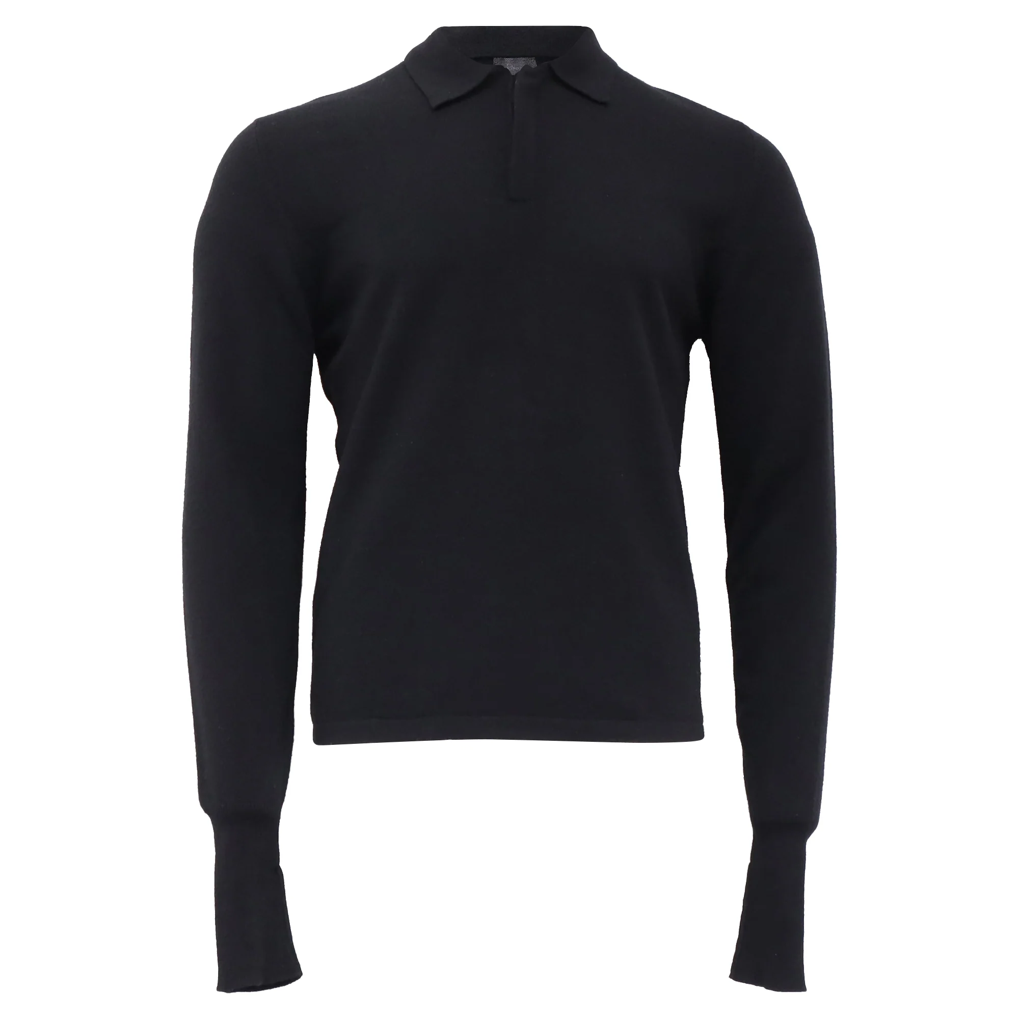 Men's Dior Long Sleeve Polo Sweater in Black Cashmere