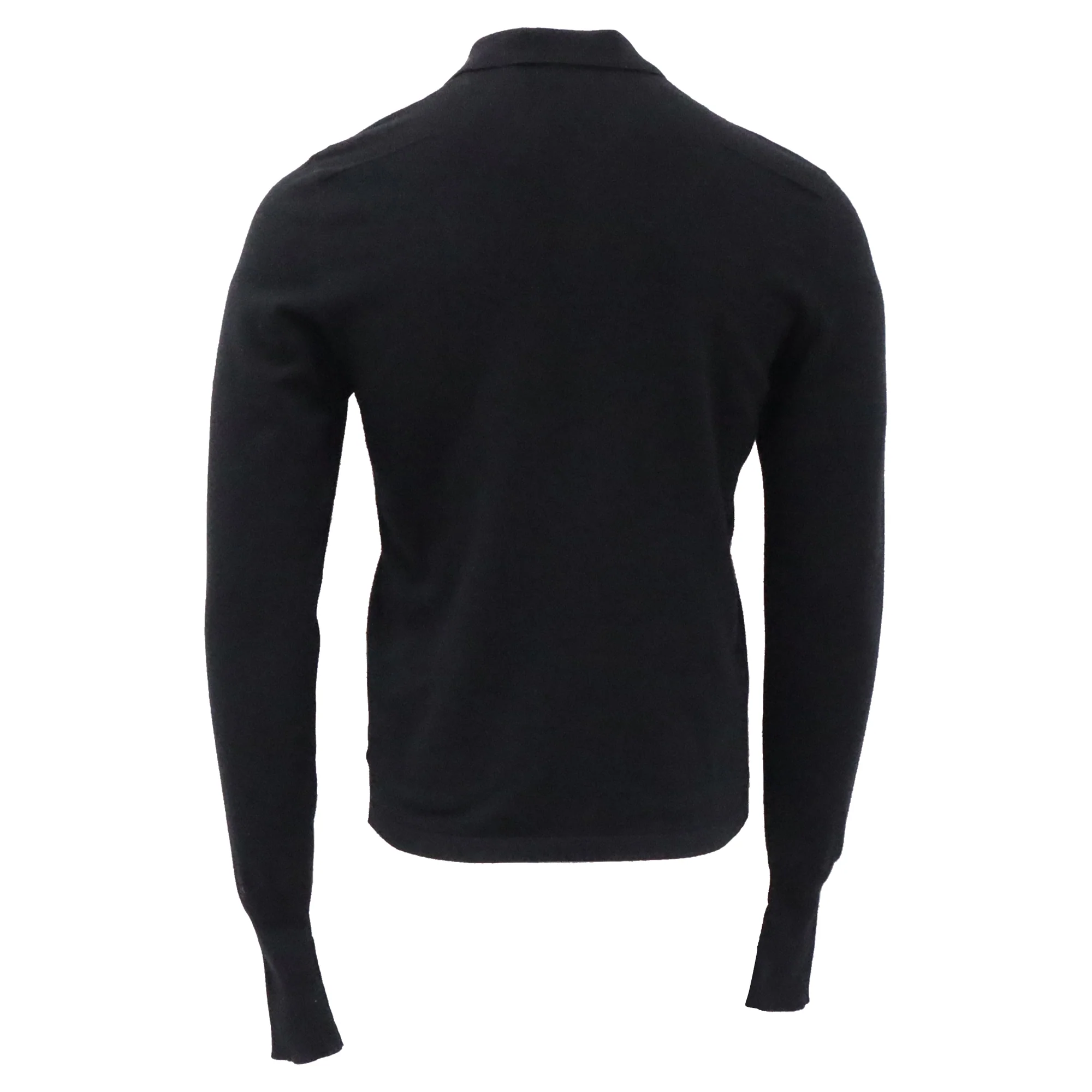 Men's Dior Long Sleeve Polo Sweater in Black Cashmere - Image 4