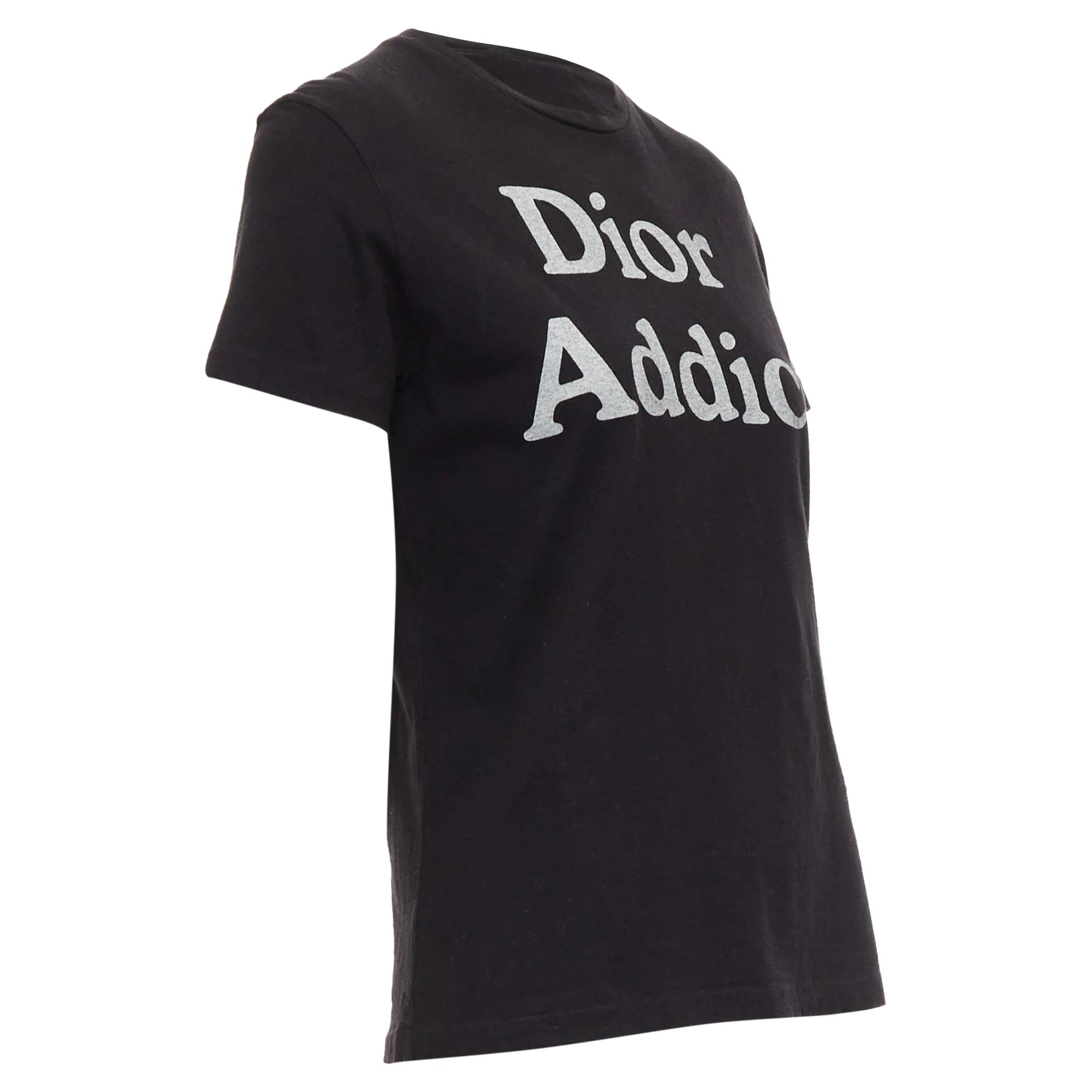 Women's Christian Dior Addict Cotton Linen Logo Print Tshirt - Image 3