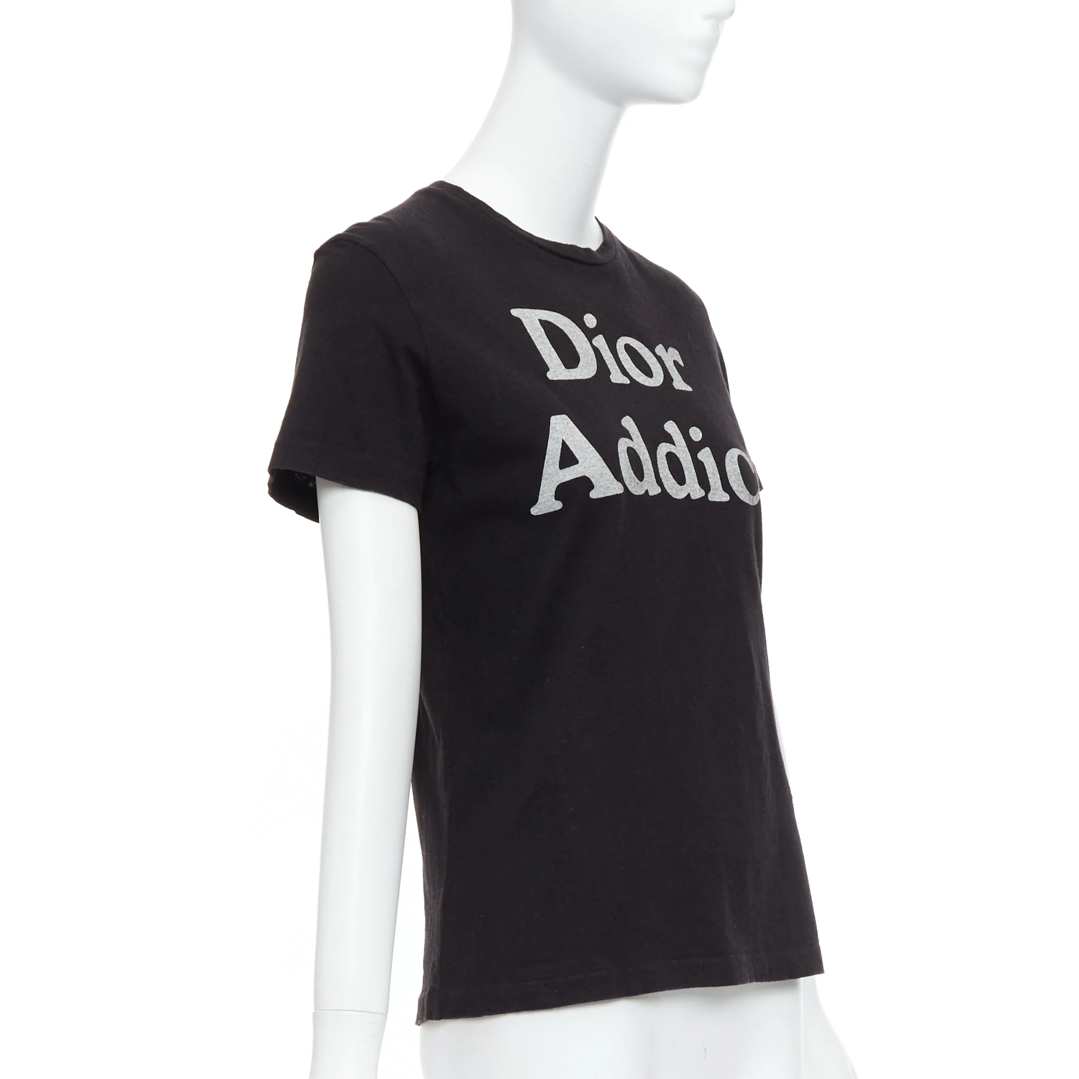 Women's Christian Dior Addict Cotton Linen Logo Print Tshirt - Image 9