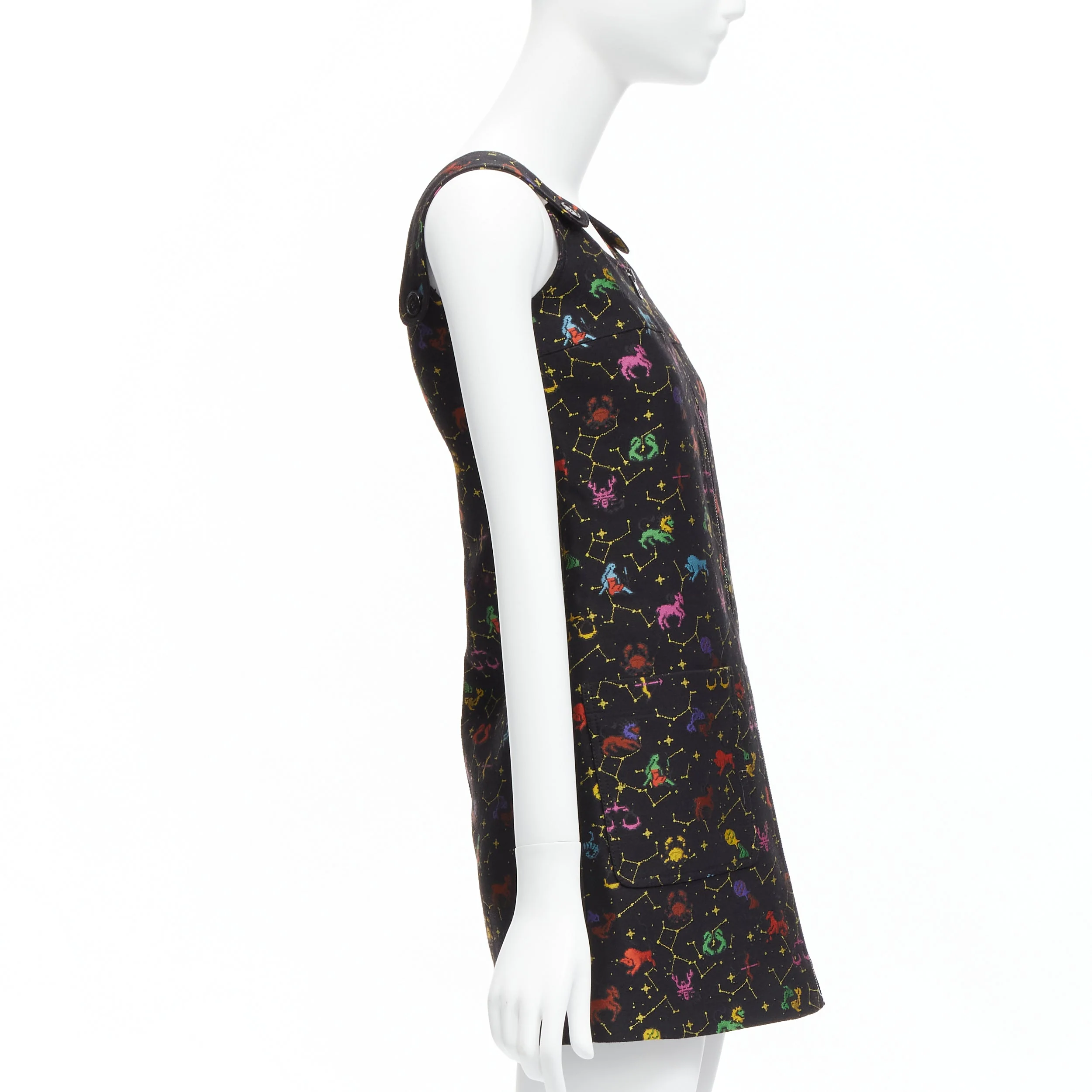 Women's Christian Dior pixel zodiac astrology jacquard zip mini dress - Image 10