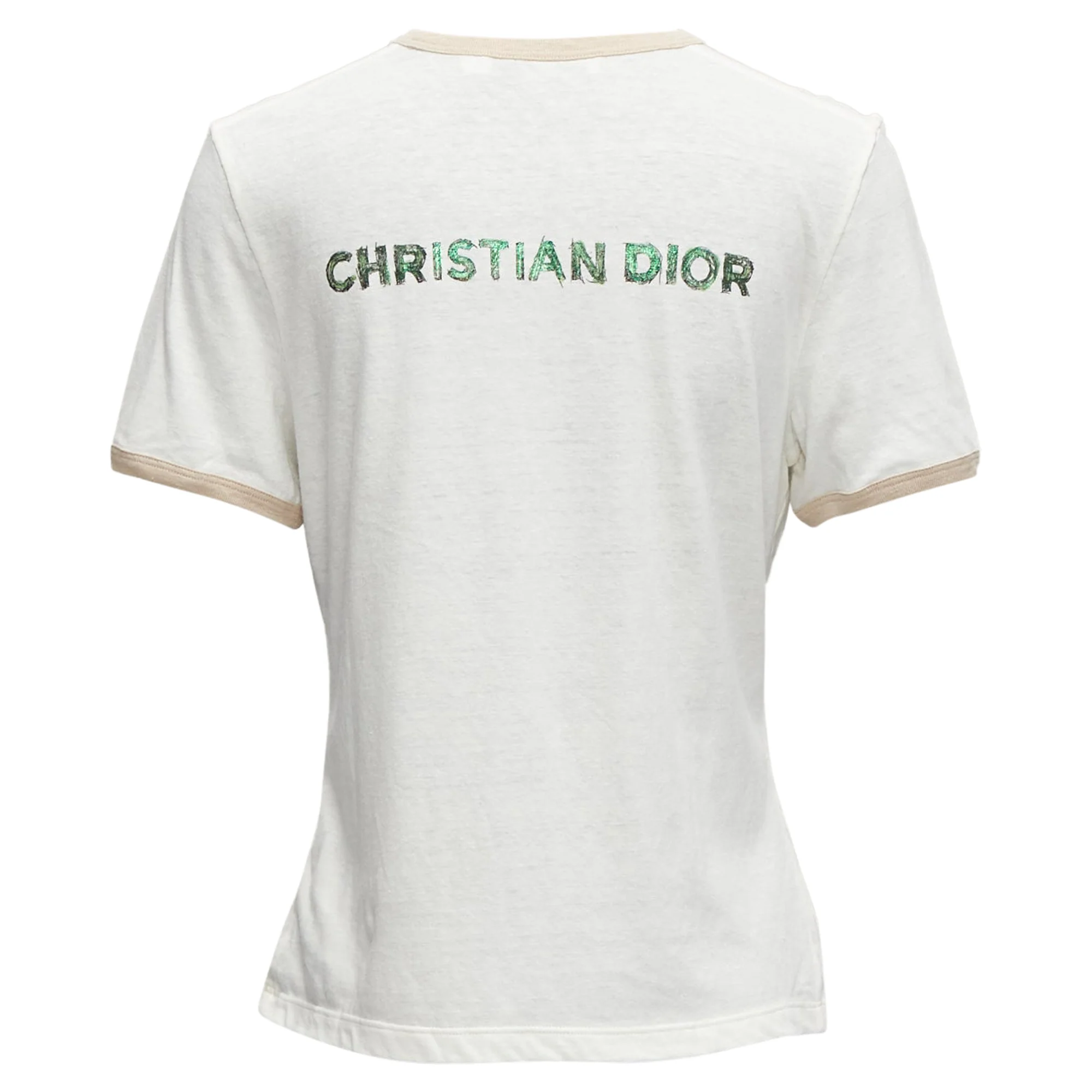 Women's Christian Dior Princess And Dragon Foil Print Ringer Tshirt - Image 5