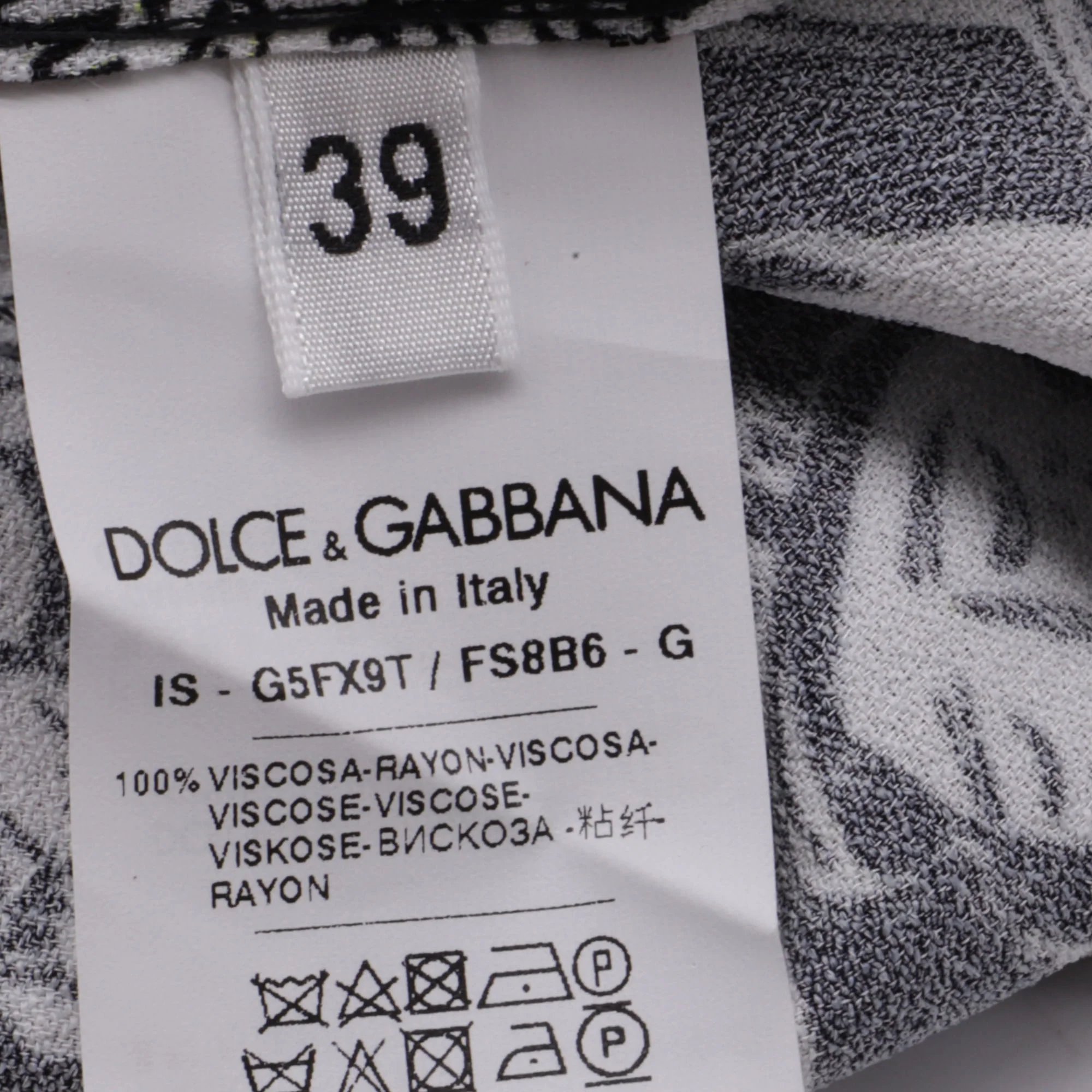 Men's Dolce & Gabbana Printed Button-Down Shirt in White and Black Viscose - Image 6