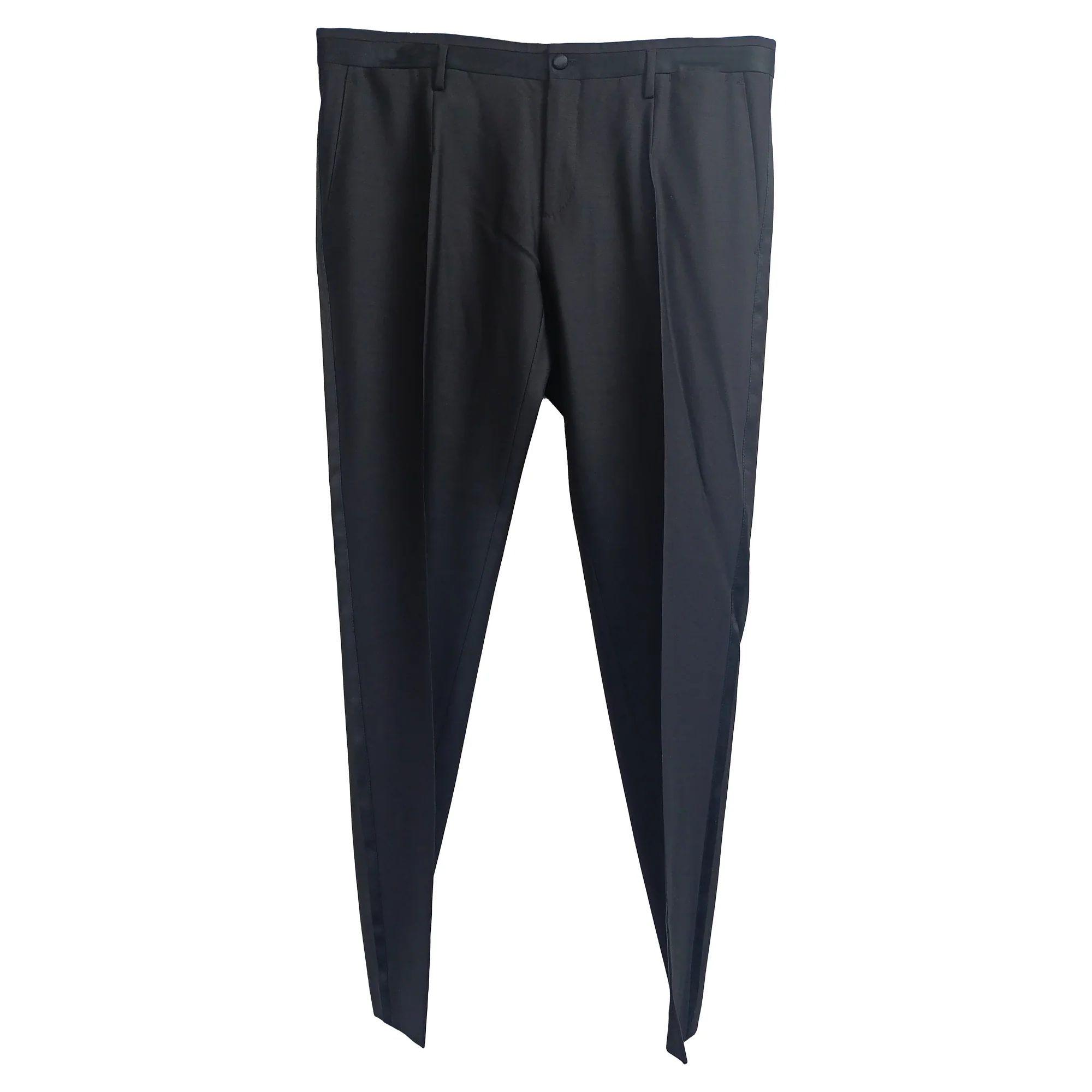 Men's Dolce & Gabbana Straight-Leg Trousers in Black Wool