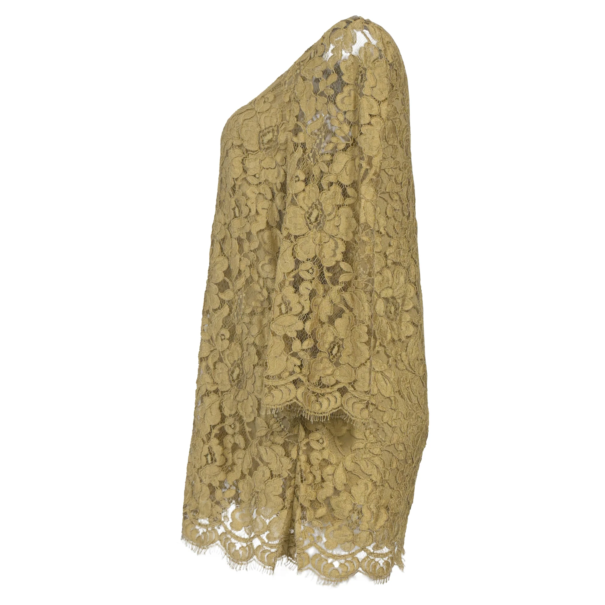 Women's Dolce & Gabbana Corded Lace Tunic in Yellow Cotton - Image 2