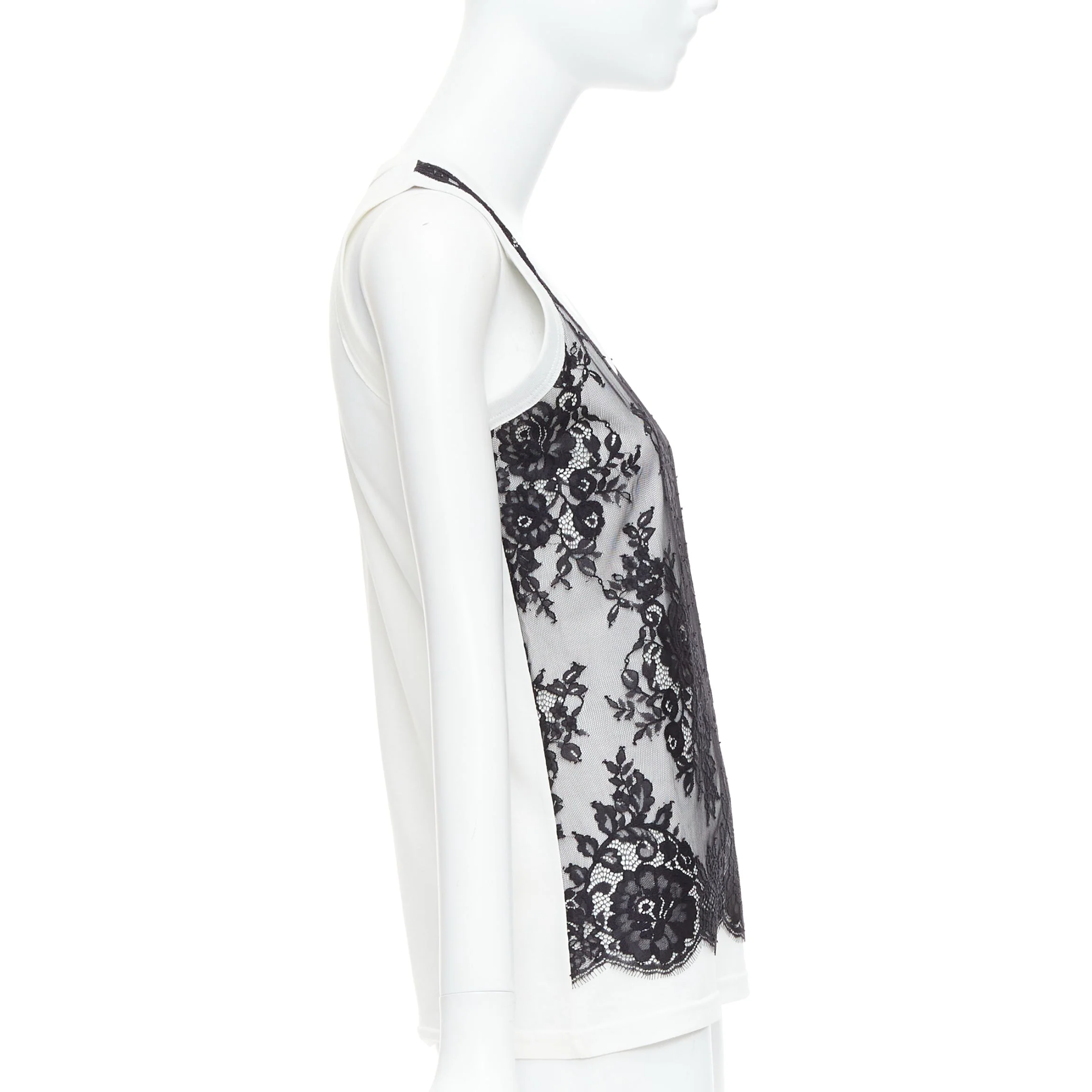 Women's Dolce & Gabbana cotton lace overlay tank top - Image 10