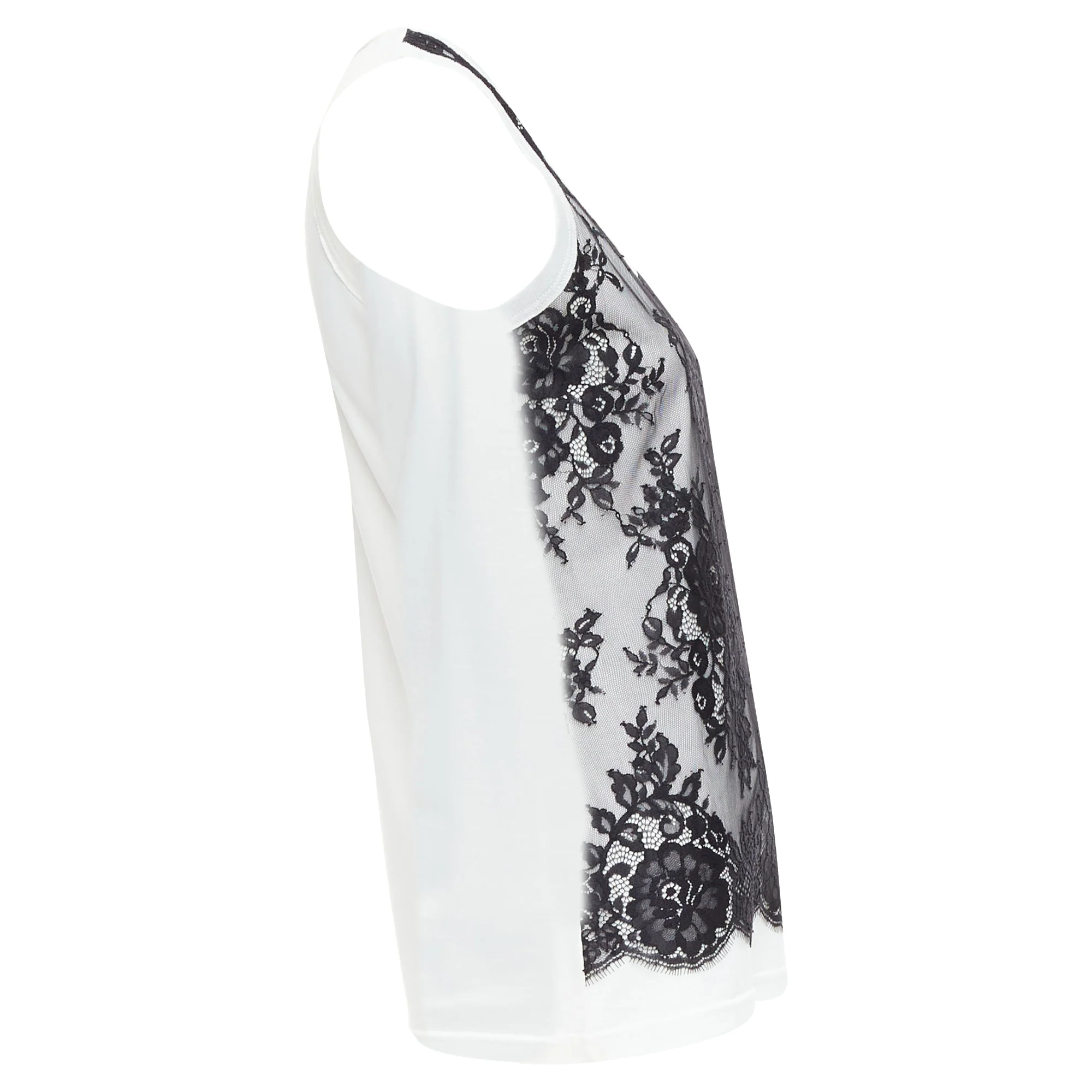Women's Dolce & Gabbana cotton lace overlay tank top - Image 4