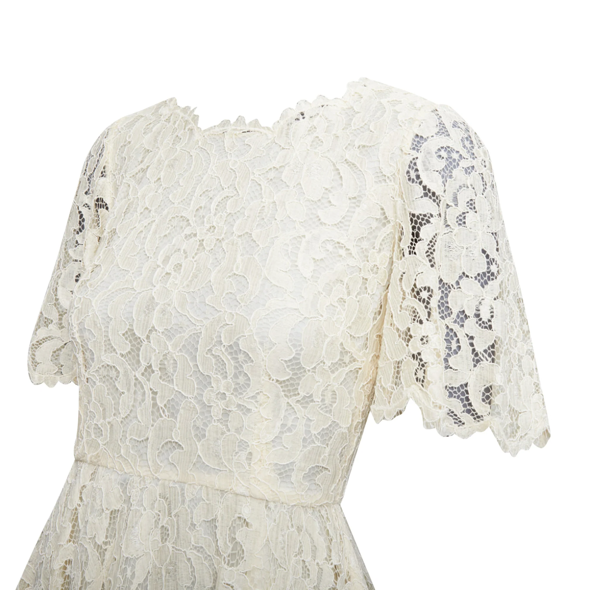 Women's Dolce & Gabbana cream lace silk dress - Image 2