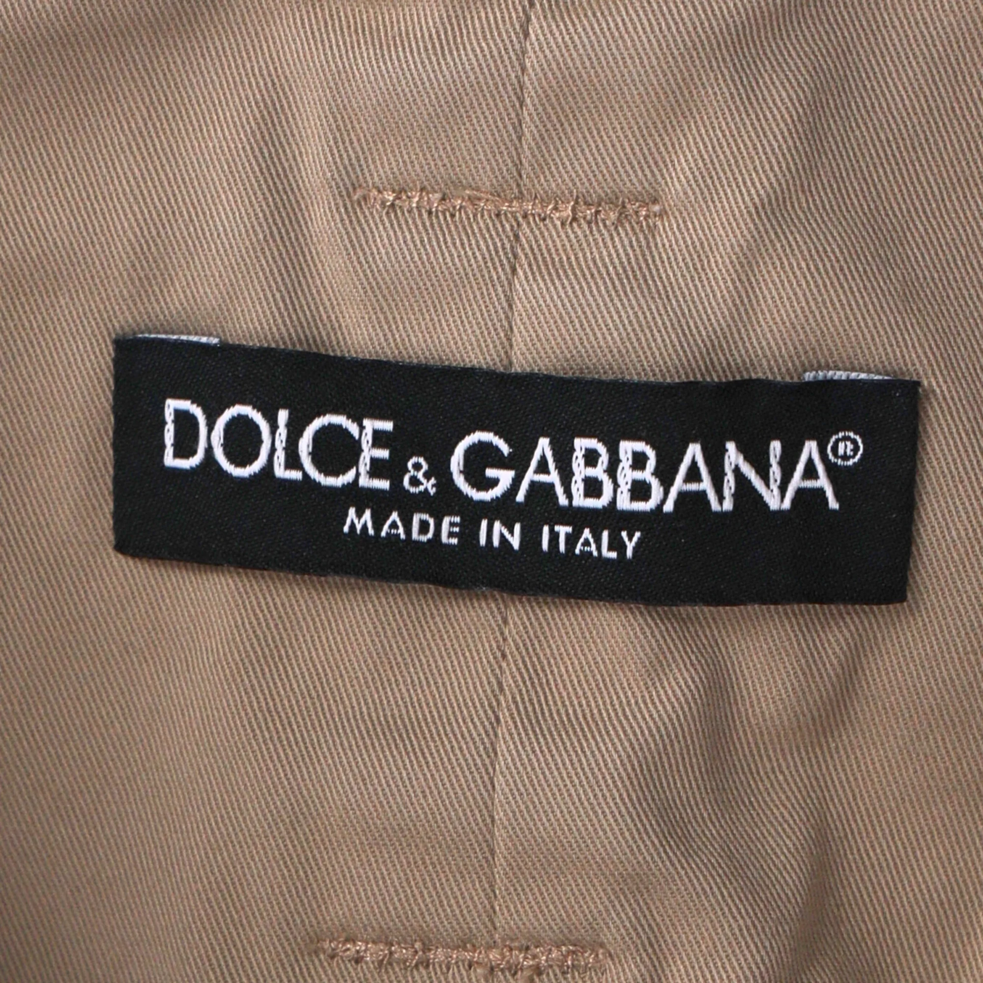Women's Dolce & Gabbana Double-Belted High-Rise Trousers in Brown Cotton - Image 3