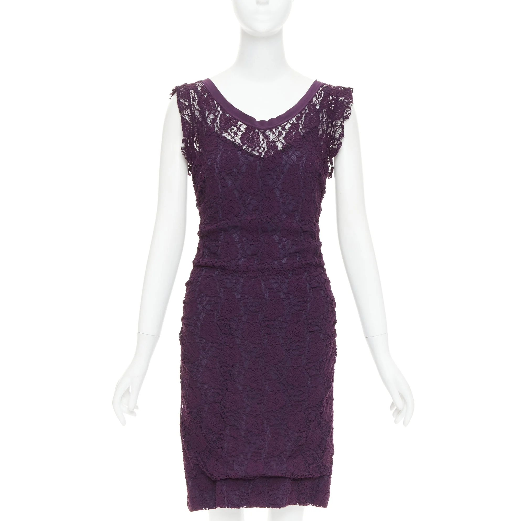 Women's Dolce Gabbana floral sheer lace overlay cocktail dress - Image 10