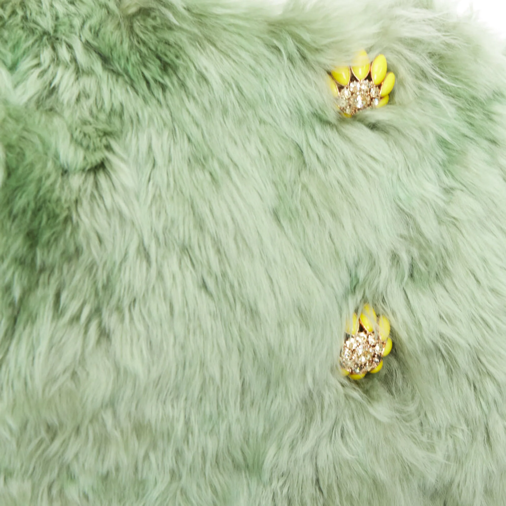 Women's Dolce & Gabbana Runway fur floral crystal button dress - Image 2