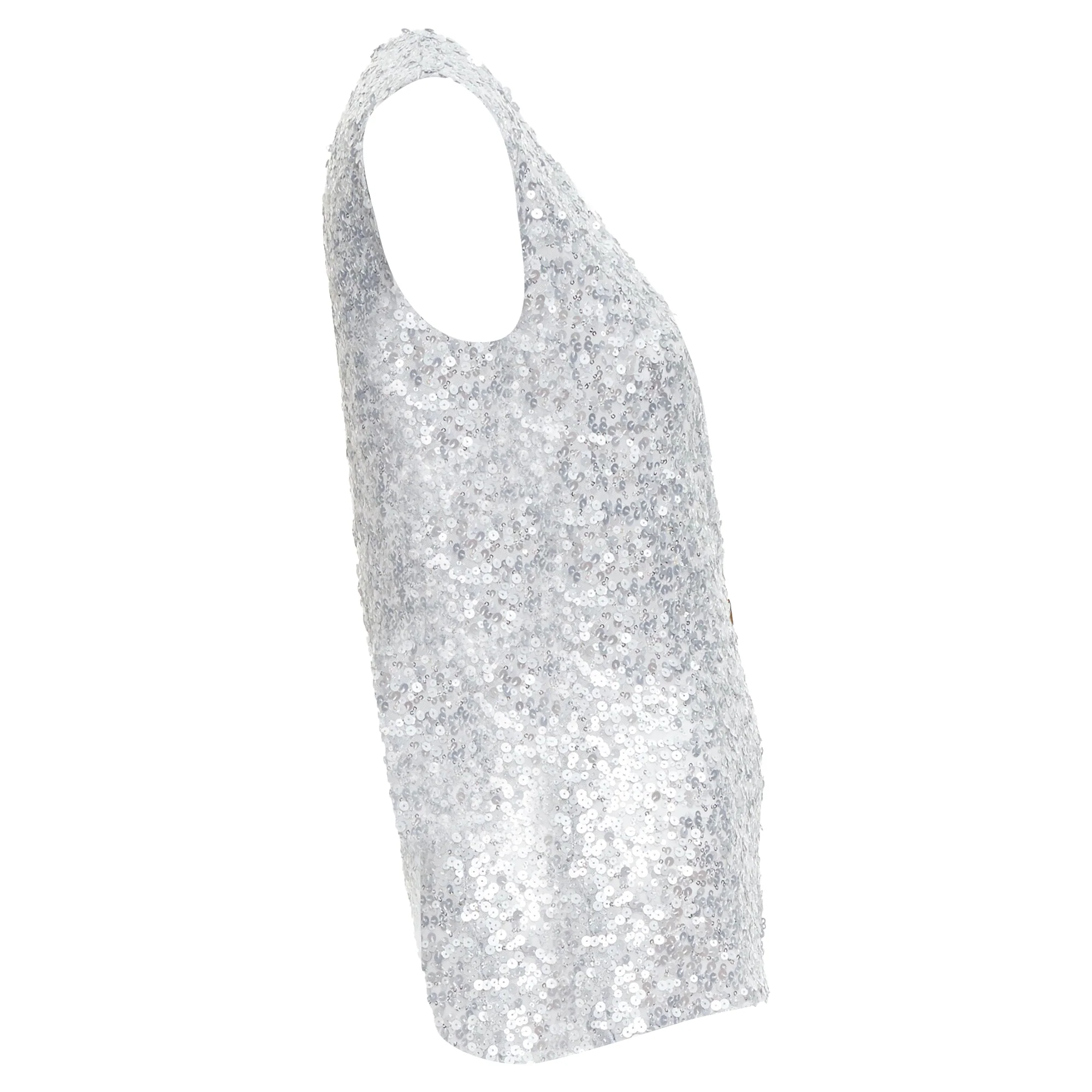 Women's Dolce Gabbana Runway Sequins Charm Plunge Top - Image 4