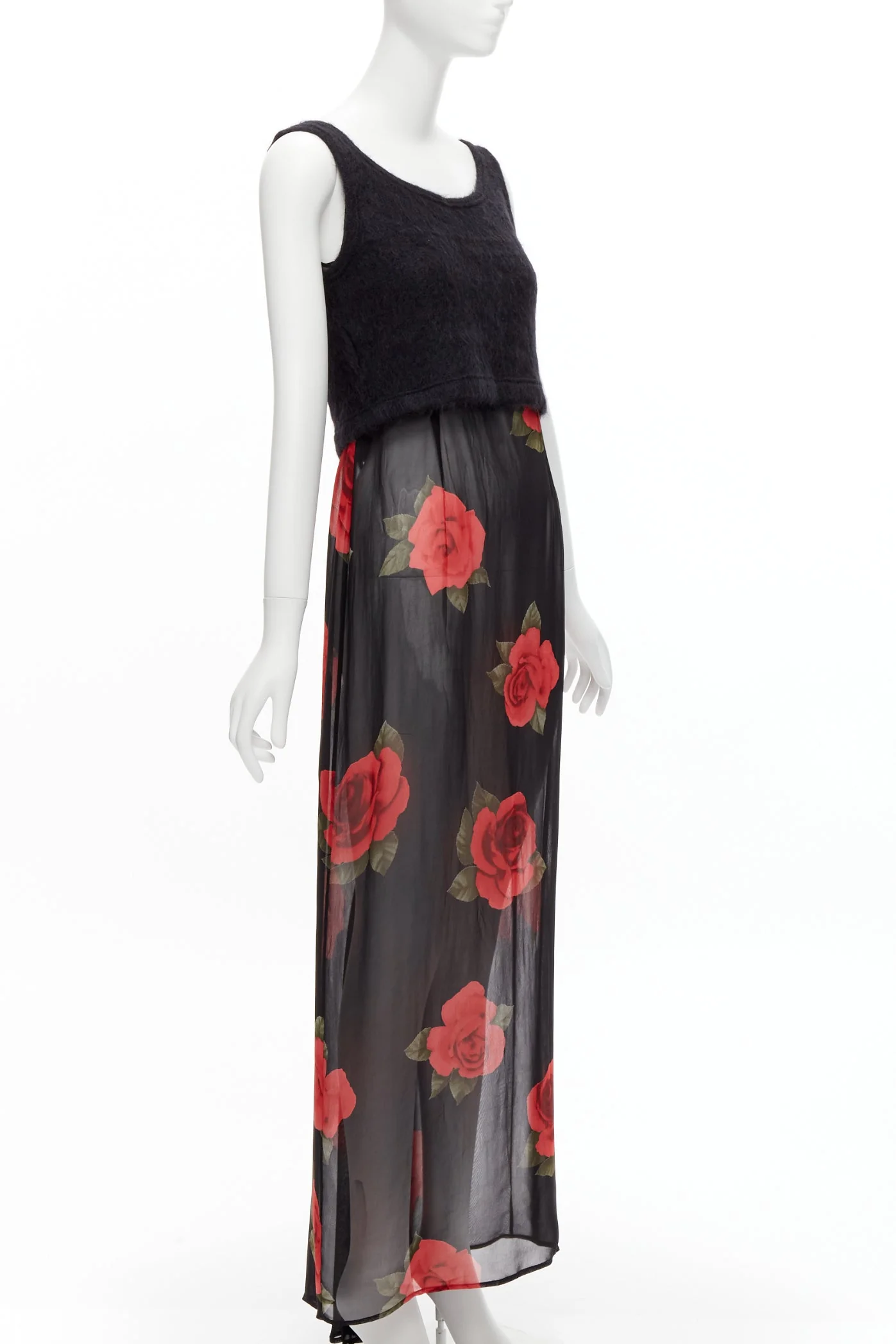 Women's Dolce & Gabbana sheer rose dress cropped sweater vest set - Image 9