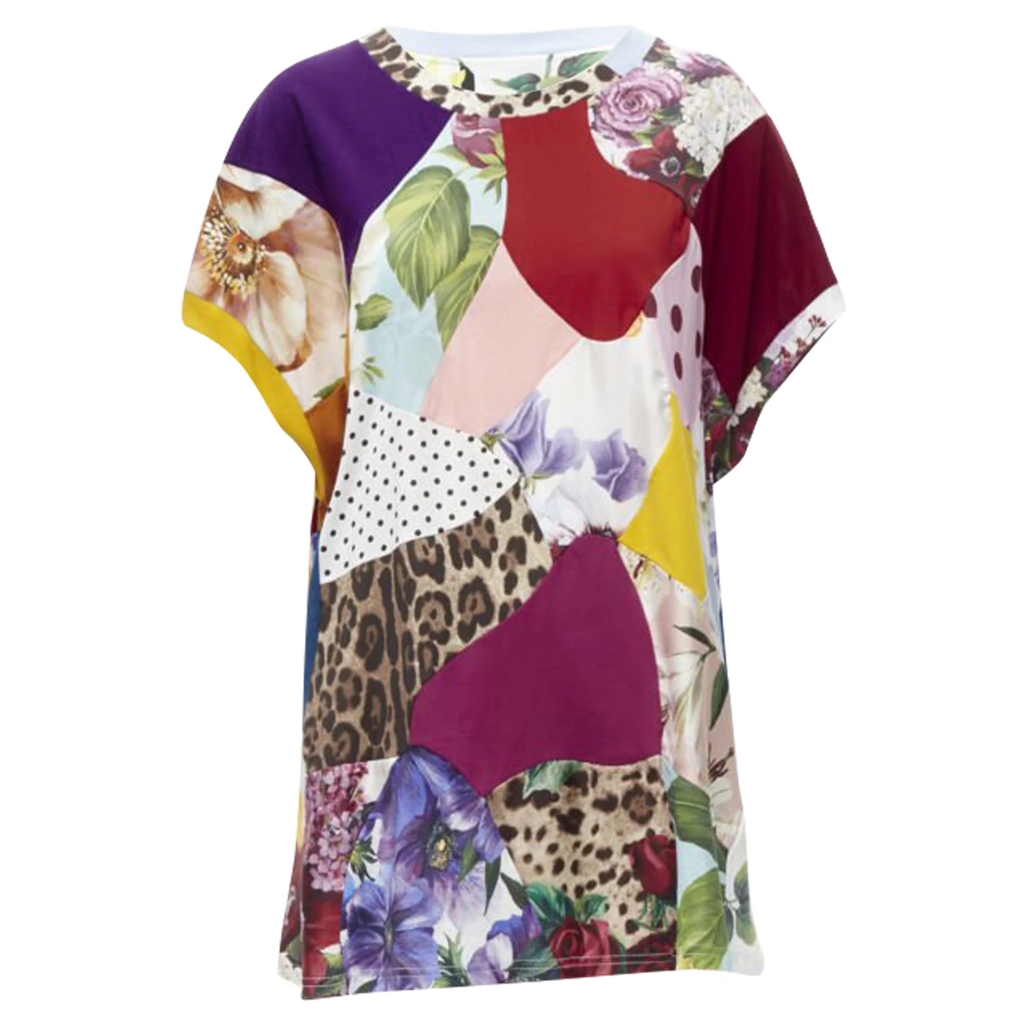 Women's Dolce & Gabbana Sicilian Patchwork cap sleeve cotton casual dress - Image 3