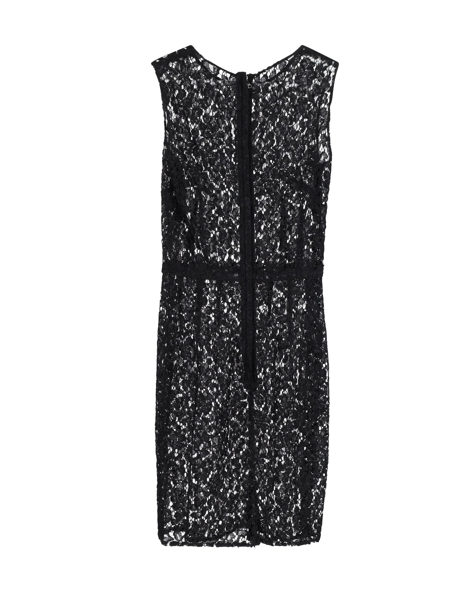 Women's Dolce & Gabbana Sleeveless Lace Dress in Black Polyester