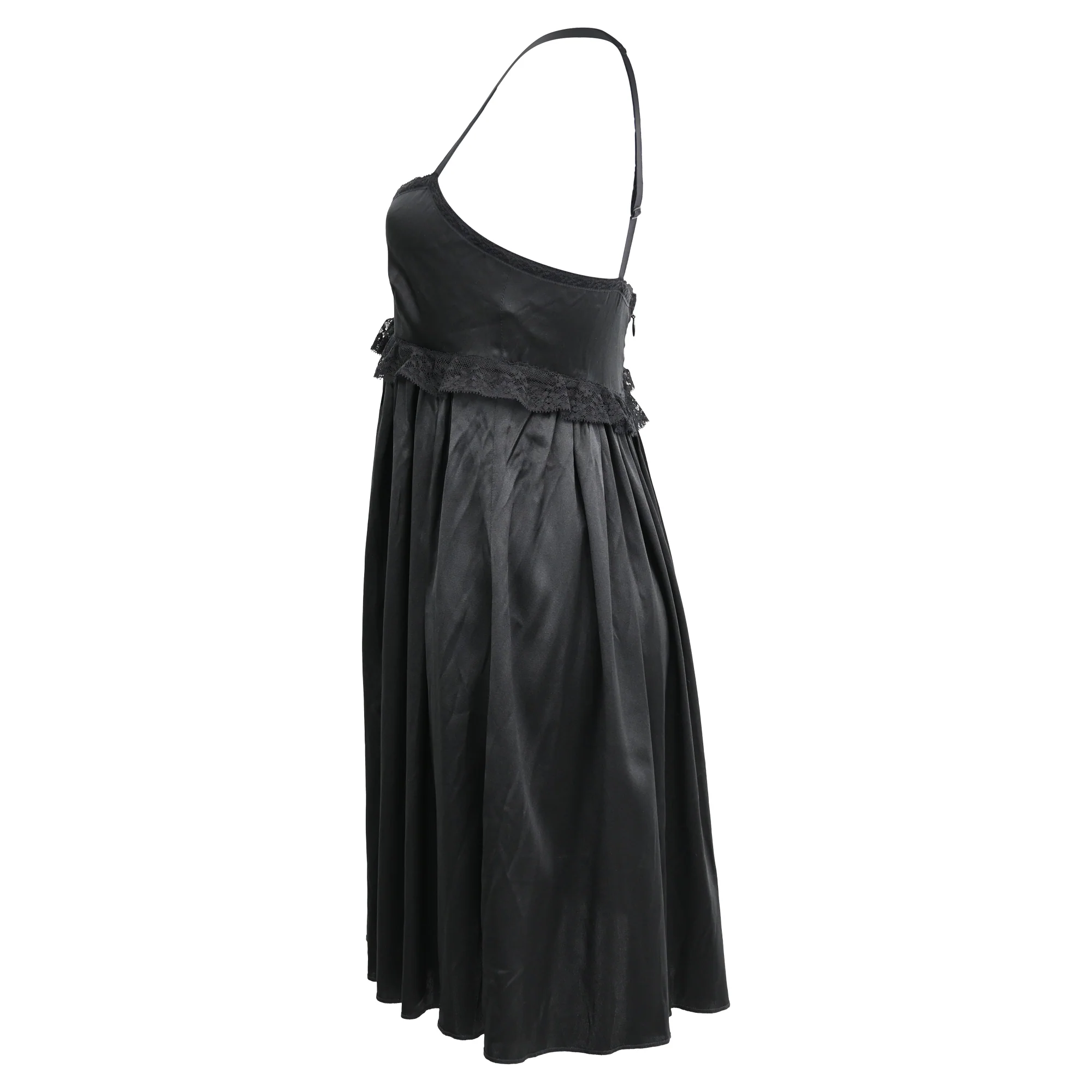 Women's  Dolce & Gabbana Sleveeless Baby Doll Mini Dress in Black Silk - Image 2
