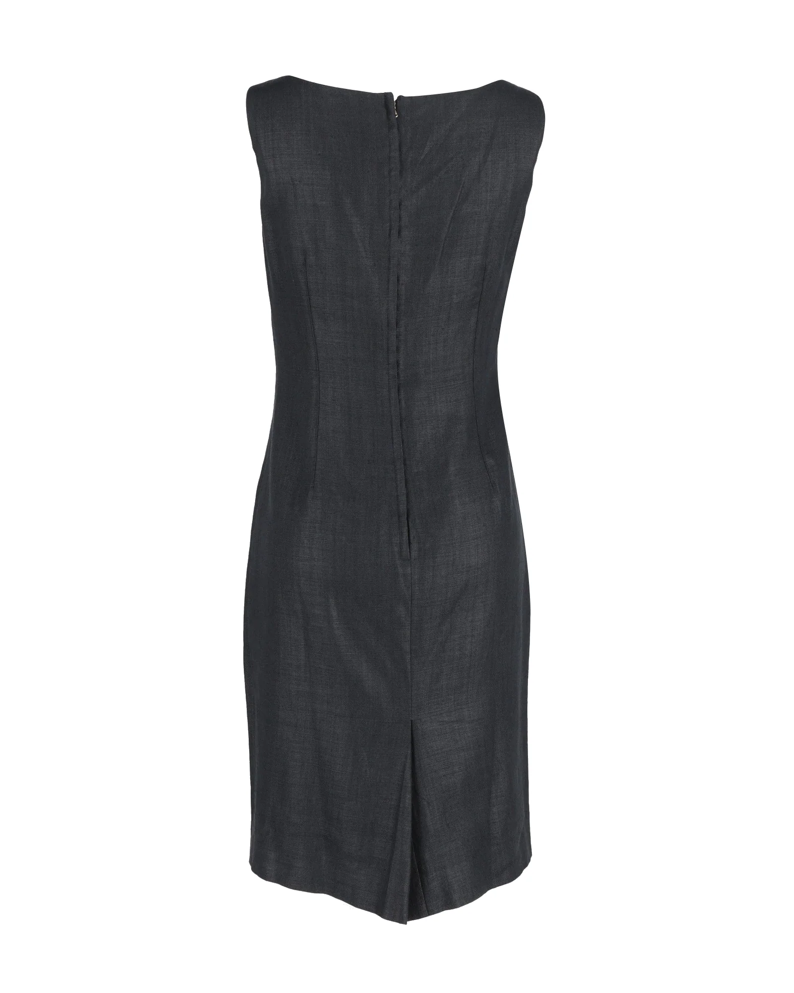 Women's Dolce & Gabbana Tailored Sleeveless Sheath Dress in Black Polyester - Image 3