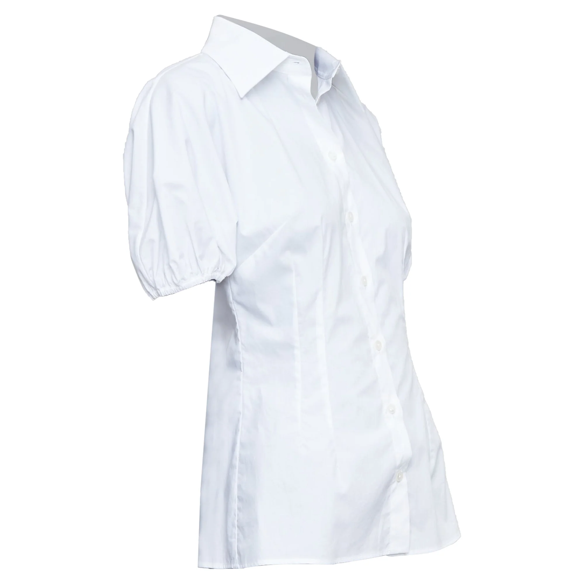 Women's Dolce & Gabbana white cotton puff sleeve shirt - Image 3