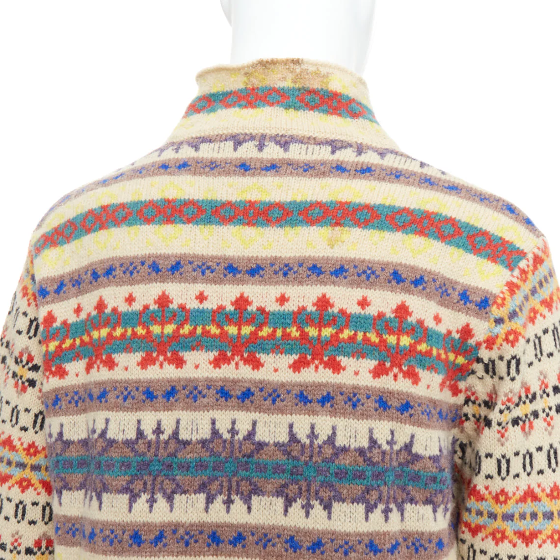 Men's Dries Van Noten striped fairisle shetland wool sweater - Image 8