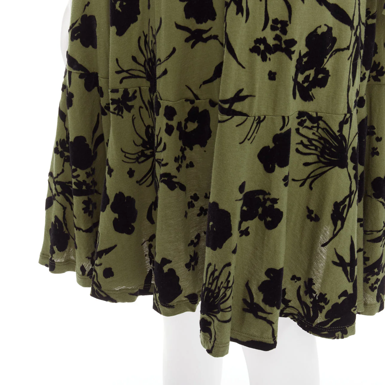 Women's Dries Van Noten cotton floral bell sleeve flutter dress - Image 8