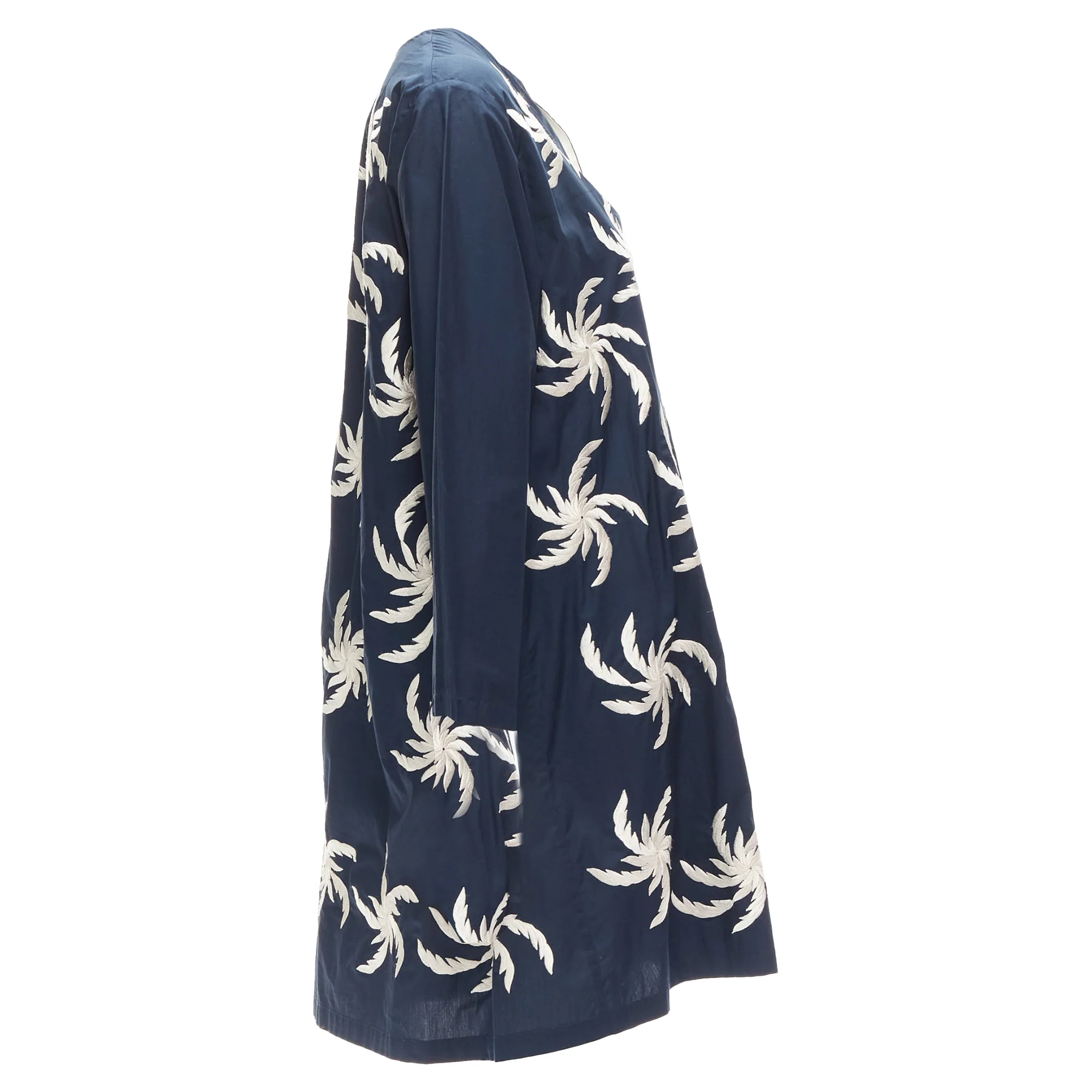 Women's Dries Van Noten cotton floral embroidery boxy dress - Image 4