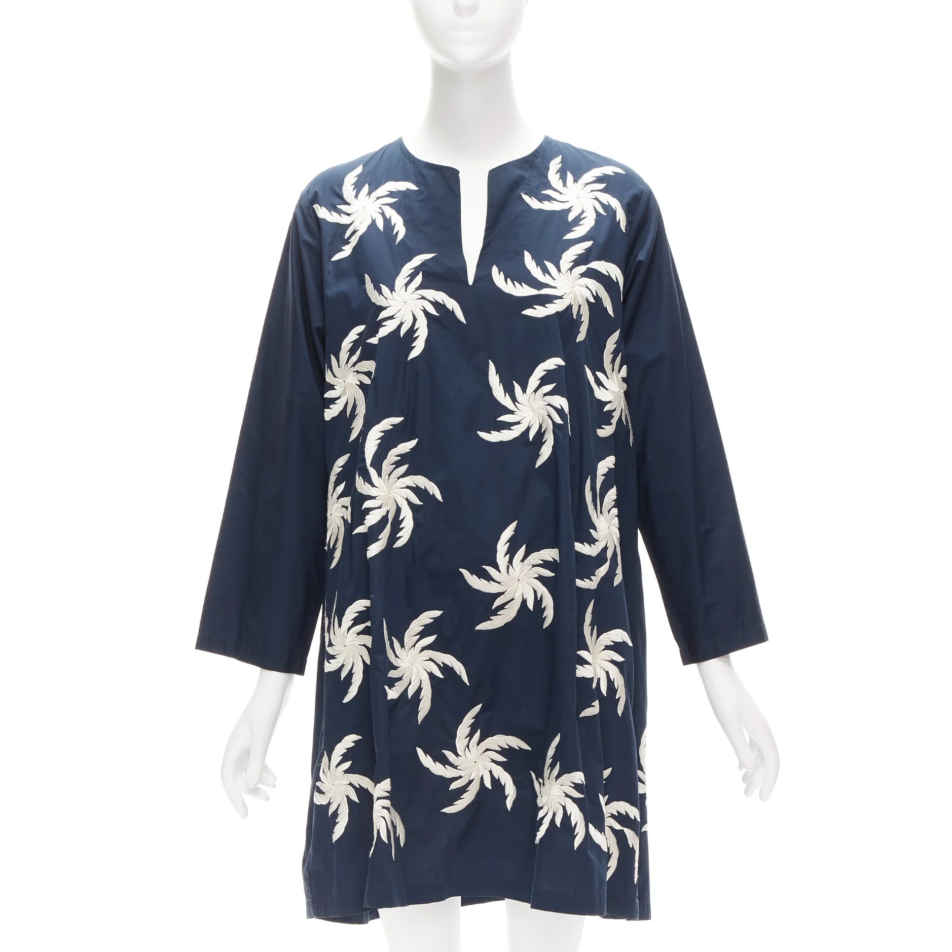 Women's Dries Van Noten cotton floral embroidery boxy dress - Image 7