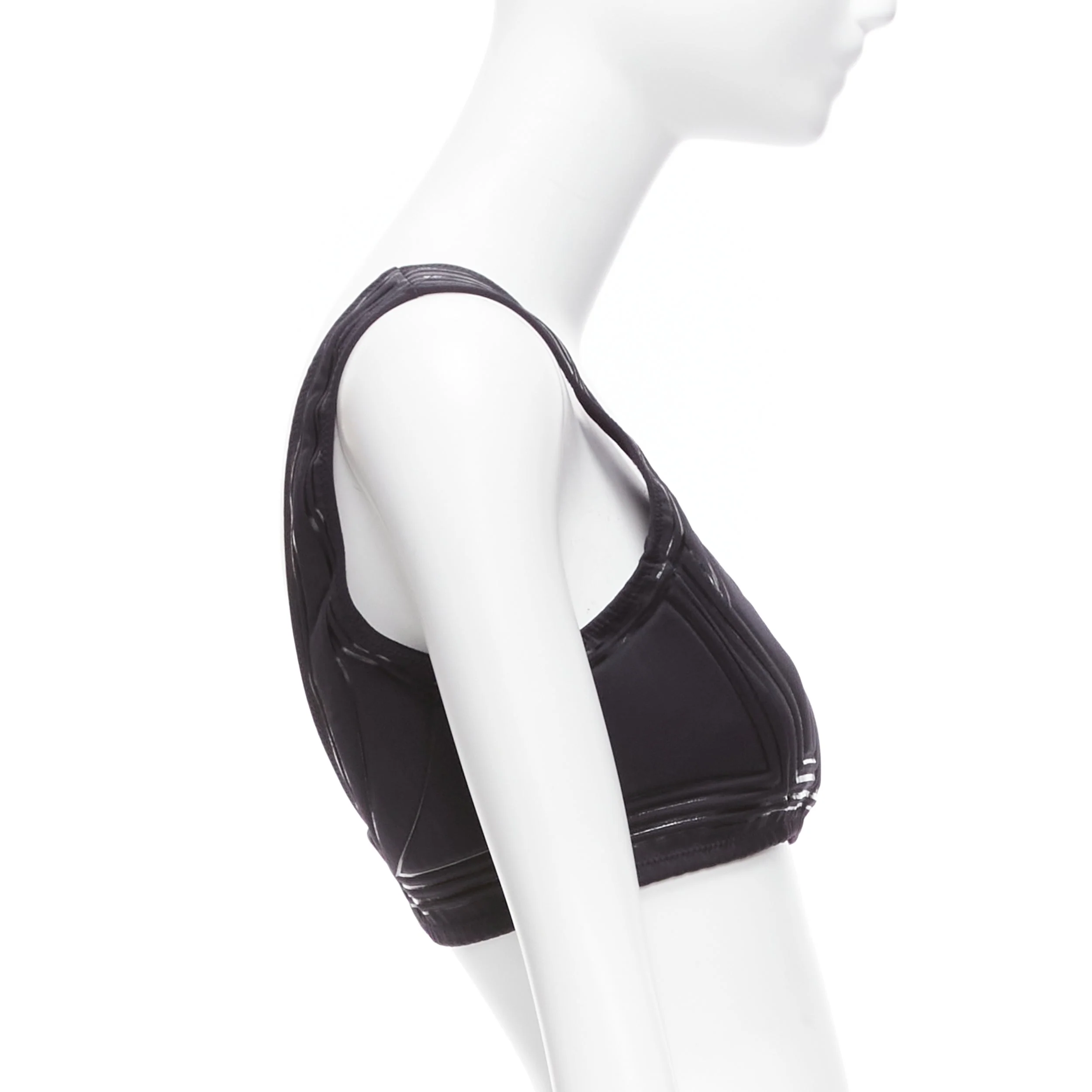 Women's Fendi FFreedom Neoprene Rubber FF Logo Scoop Cropped Bra Top - Image 10