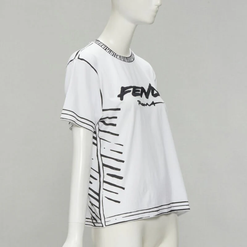 Women's Fendi Joshua Vides cotton print logo t-shirt - Image 9