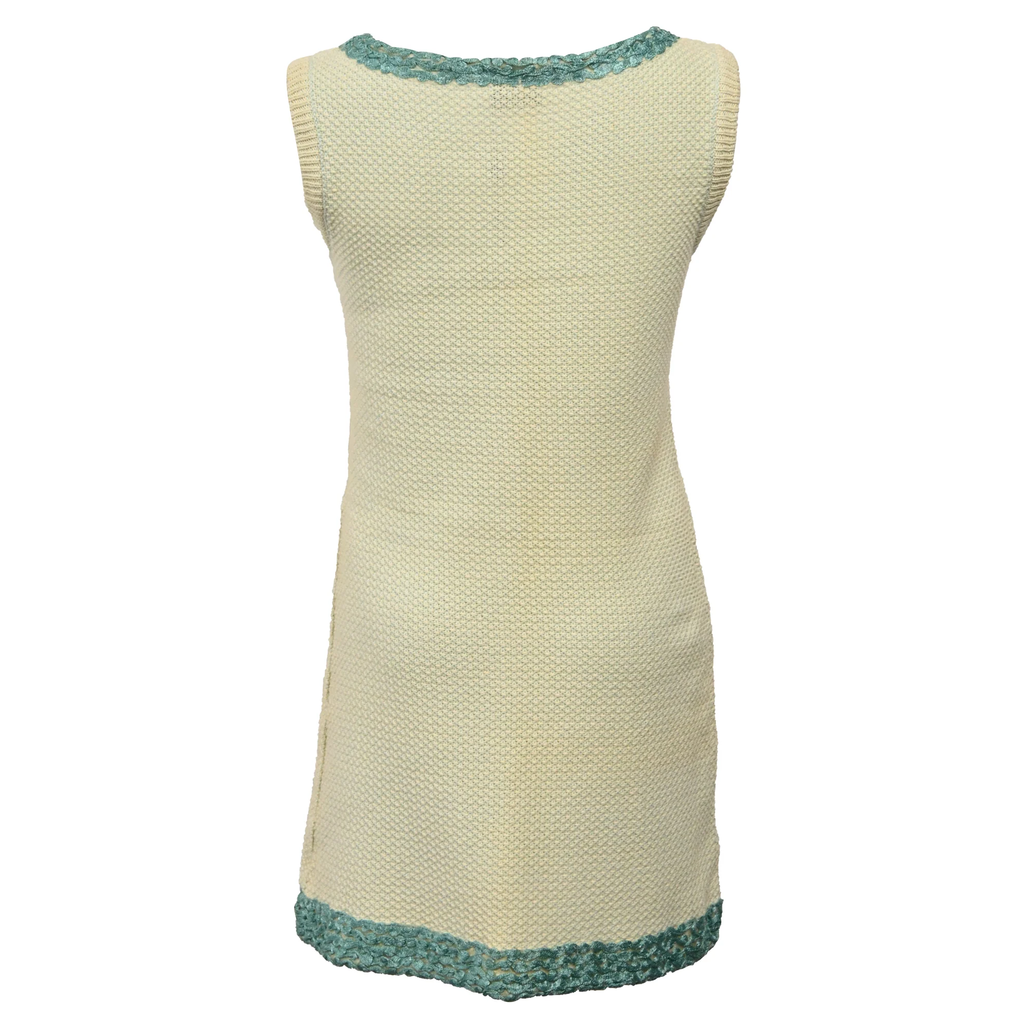 Women's Fendi Knitted Mini Sleeveless Dress in Yellow Cotton - Image 3