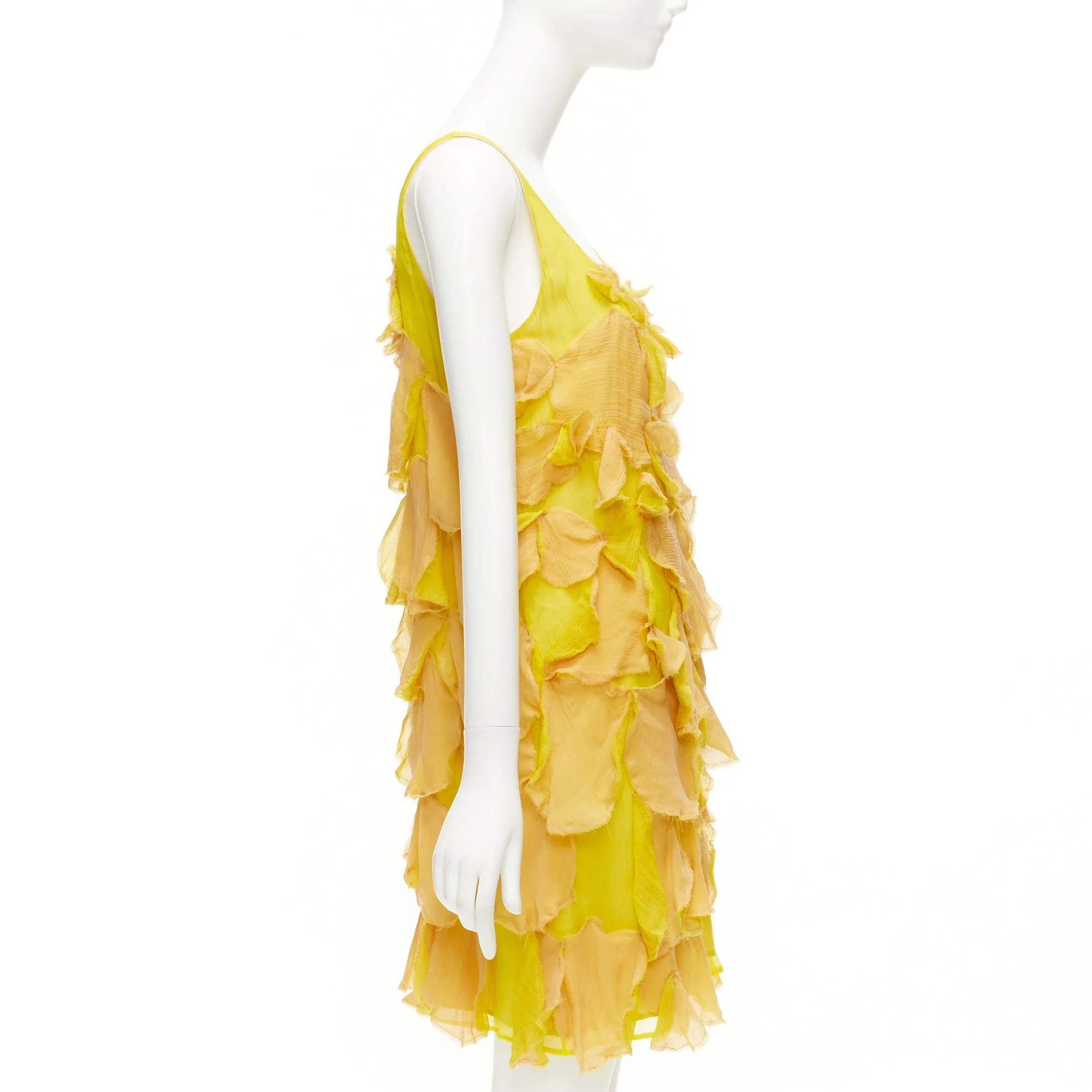 Women's Fendi Silk Overlay Flower Petal Mini Dress - Image 10
