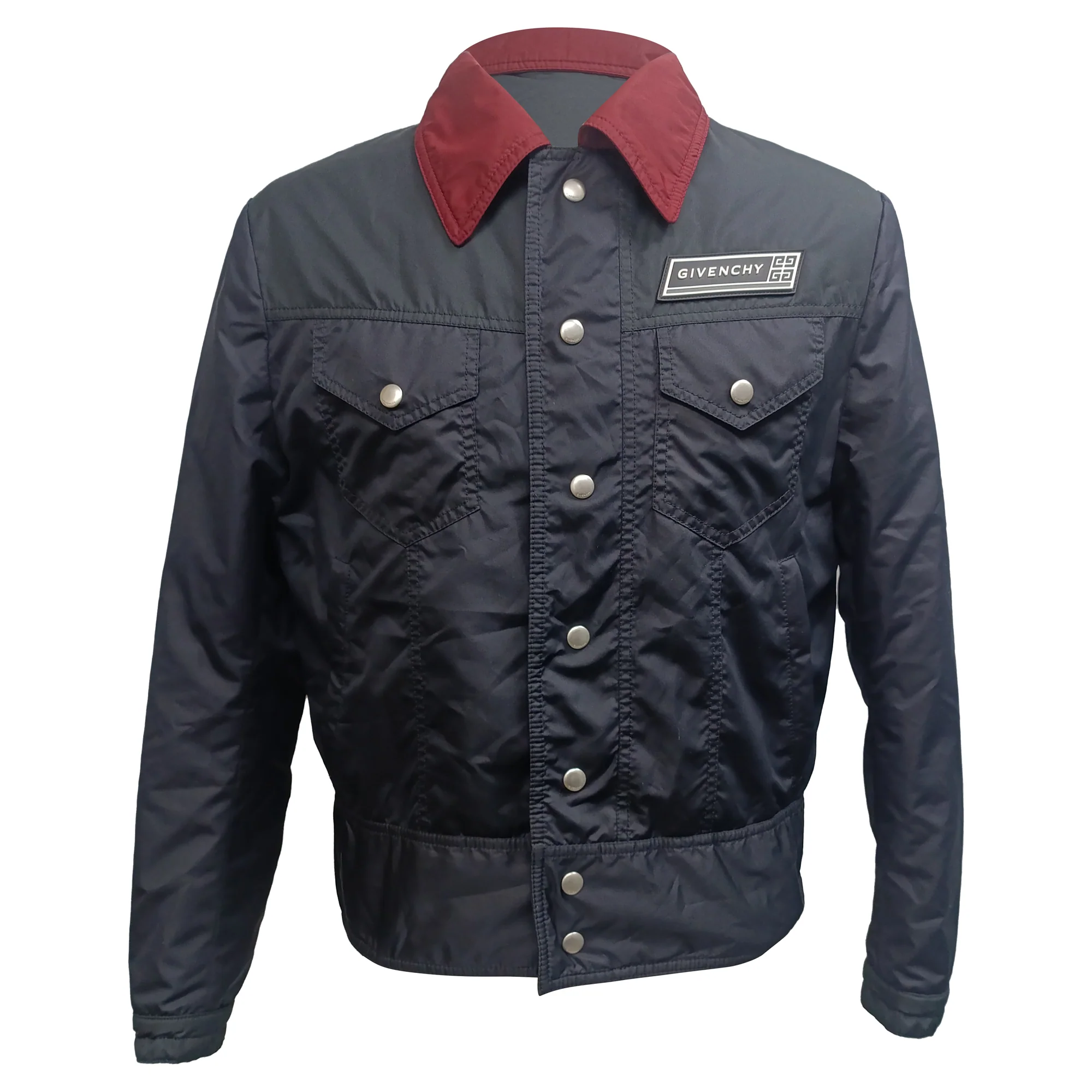 Men's Givenchy Contrast Collar Bomber Jacket in Black Polyester