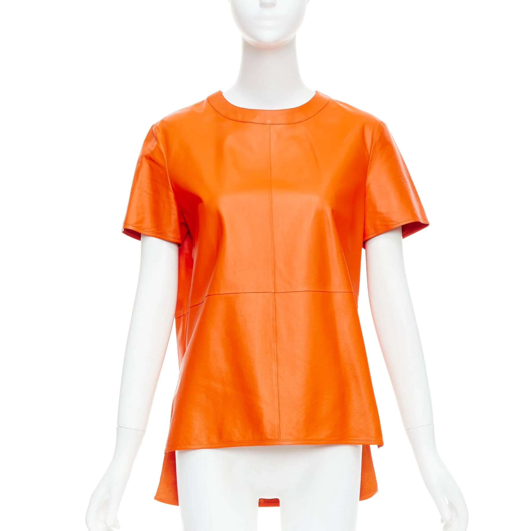 Women's Givenchy riccardo tisci lambskin leather hi-low shirt - Image 9