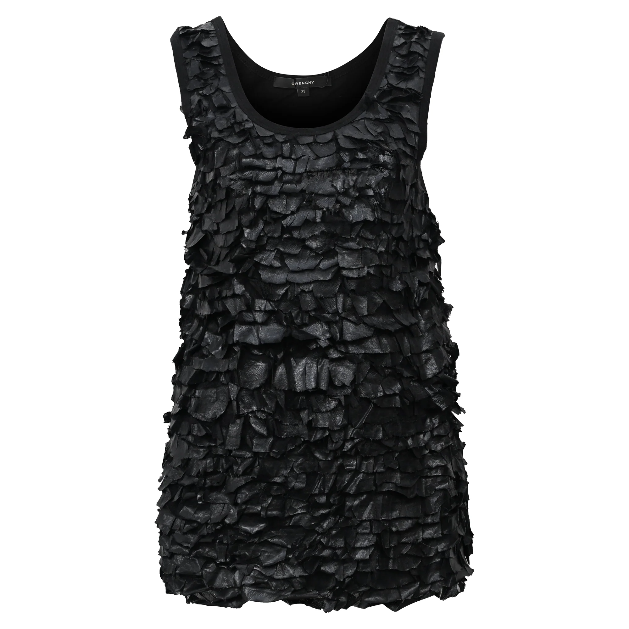 Women's Givenchy Ruffled Sleeveless Top in Black Cotton