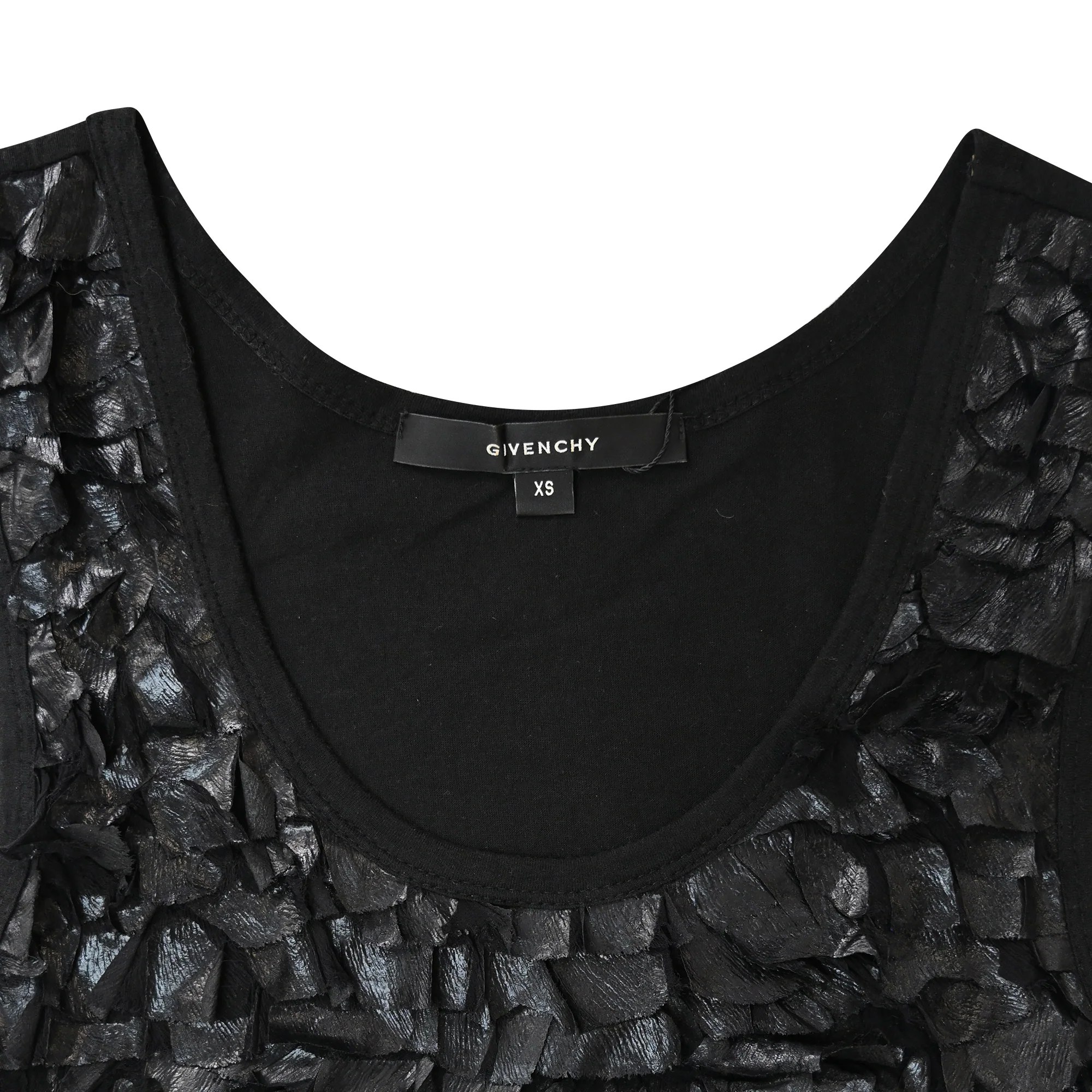 Women's Givenchy Ruffled Sleeveless Top in Black Cotton - Image 5