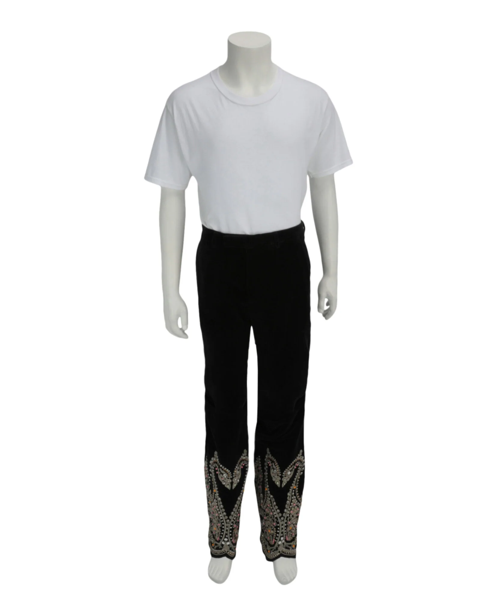 Men's Embroidered Velvet Pants - Image 4