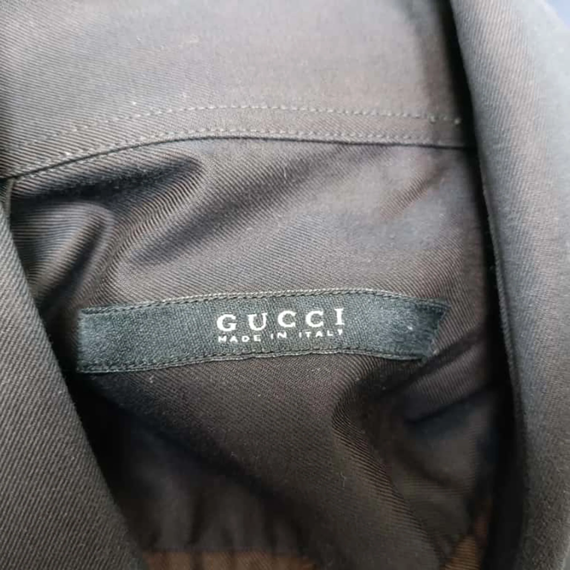 Men's Gucci Button Down Shirt in Black Cotton - Image 4