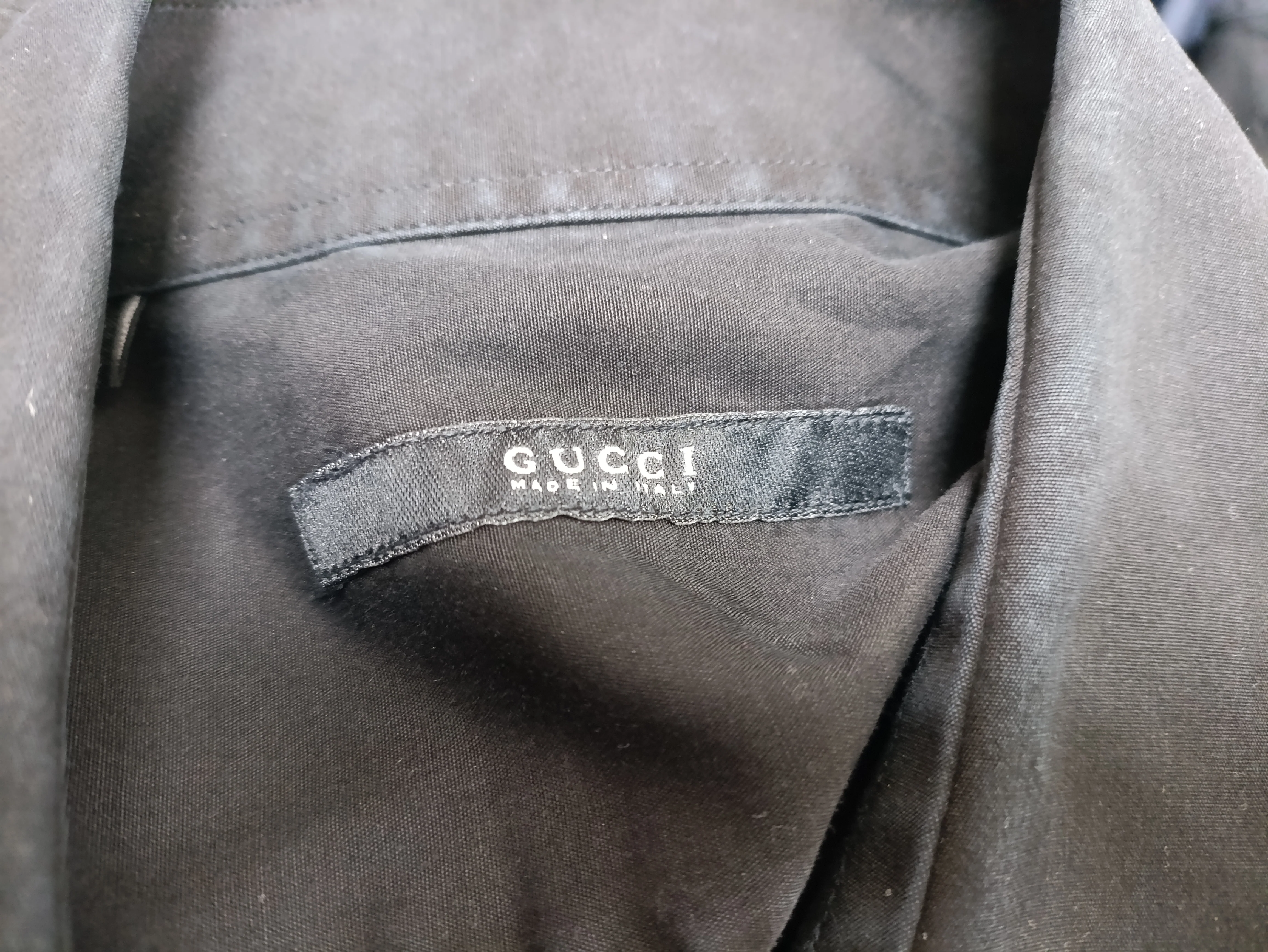 Men's Gucci Button Down Shirt in Black Cotton - Image 9