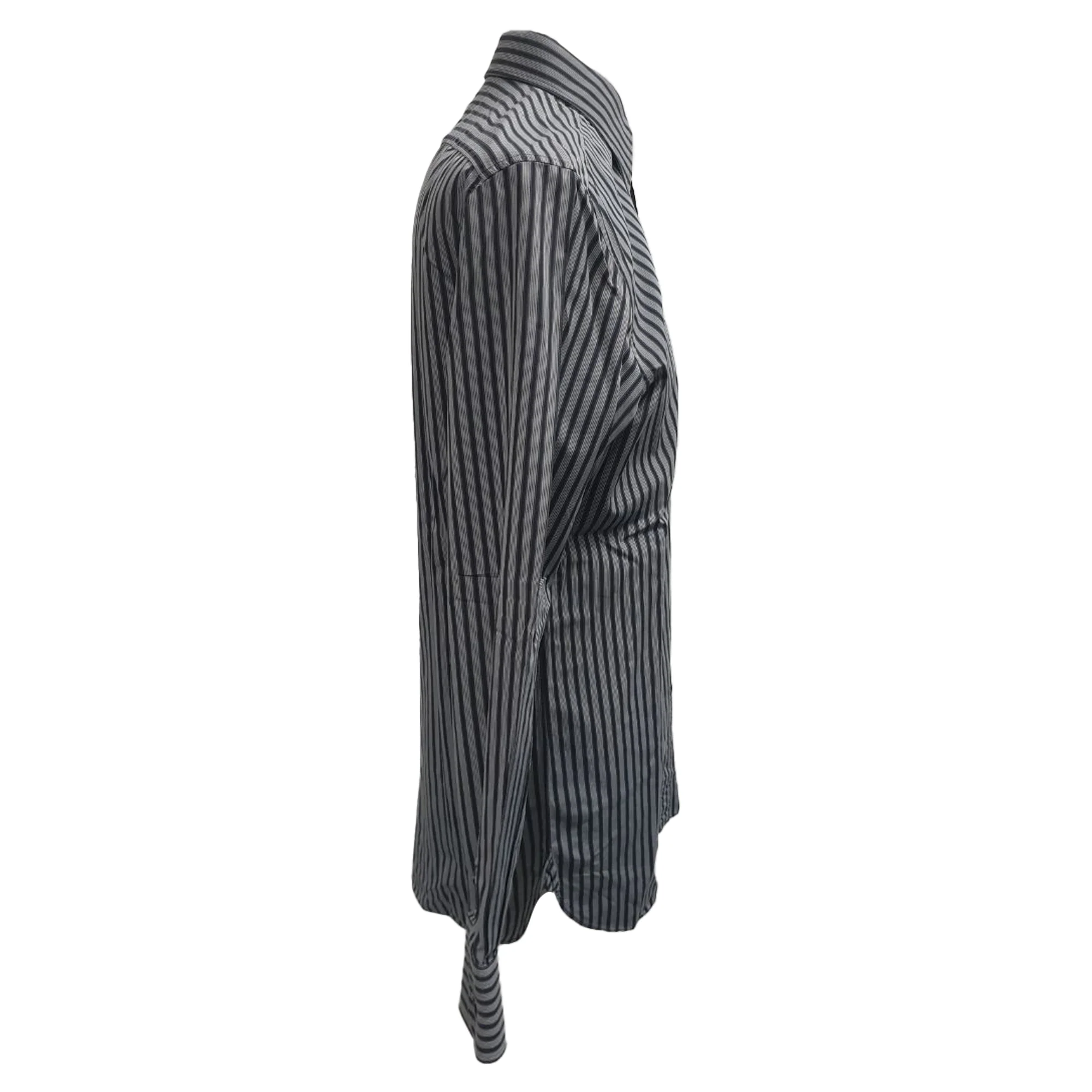 Men's Gucci Long Sleeve Striped Button Down Shirt in Grey Cotton - Image 2