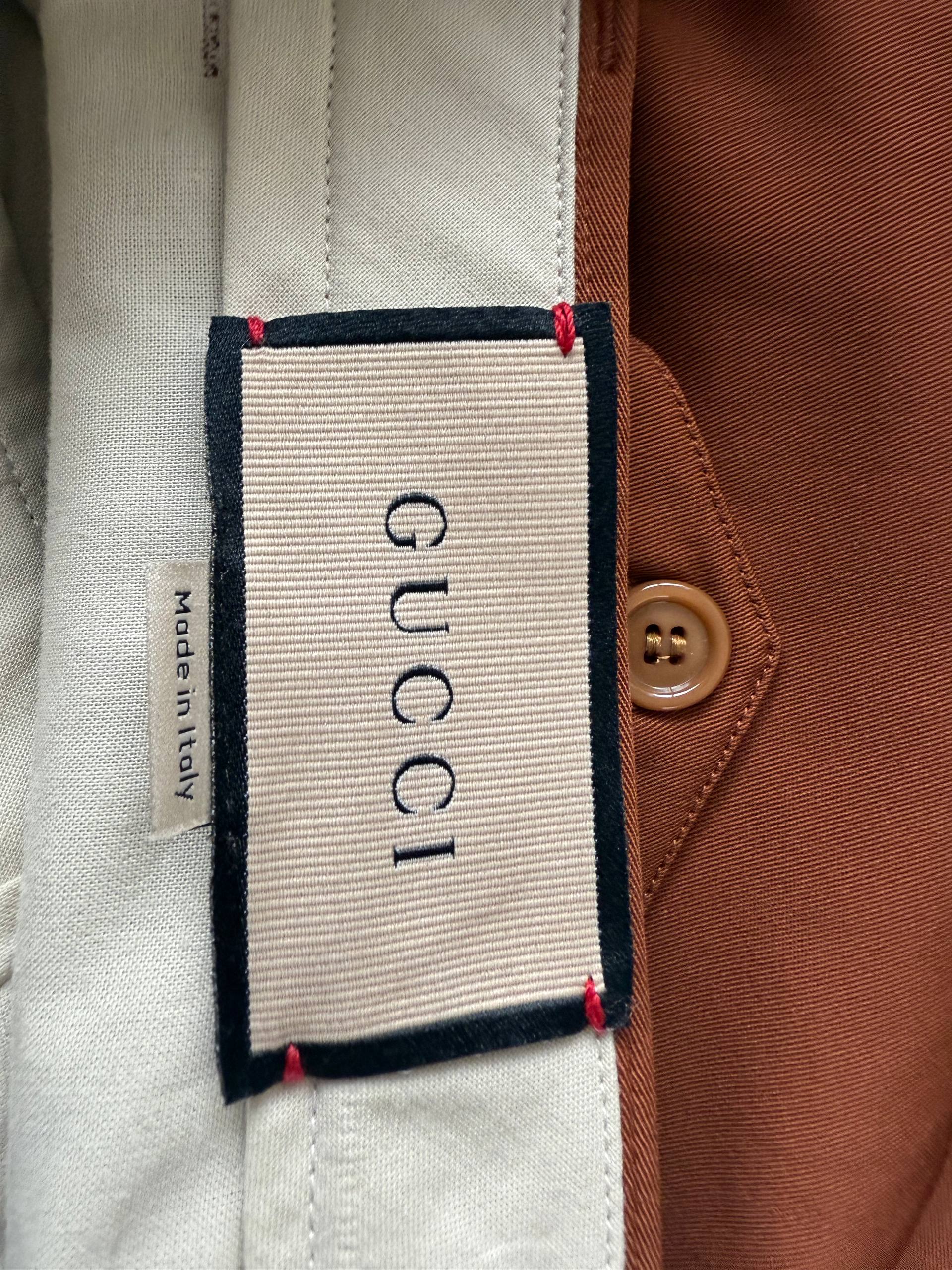 Men's  Gucci Pleated Folded Hem Trousers in Rust Orange Wool - Image 7