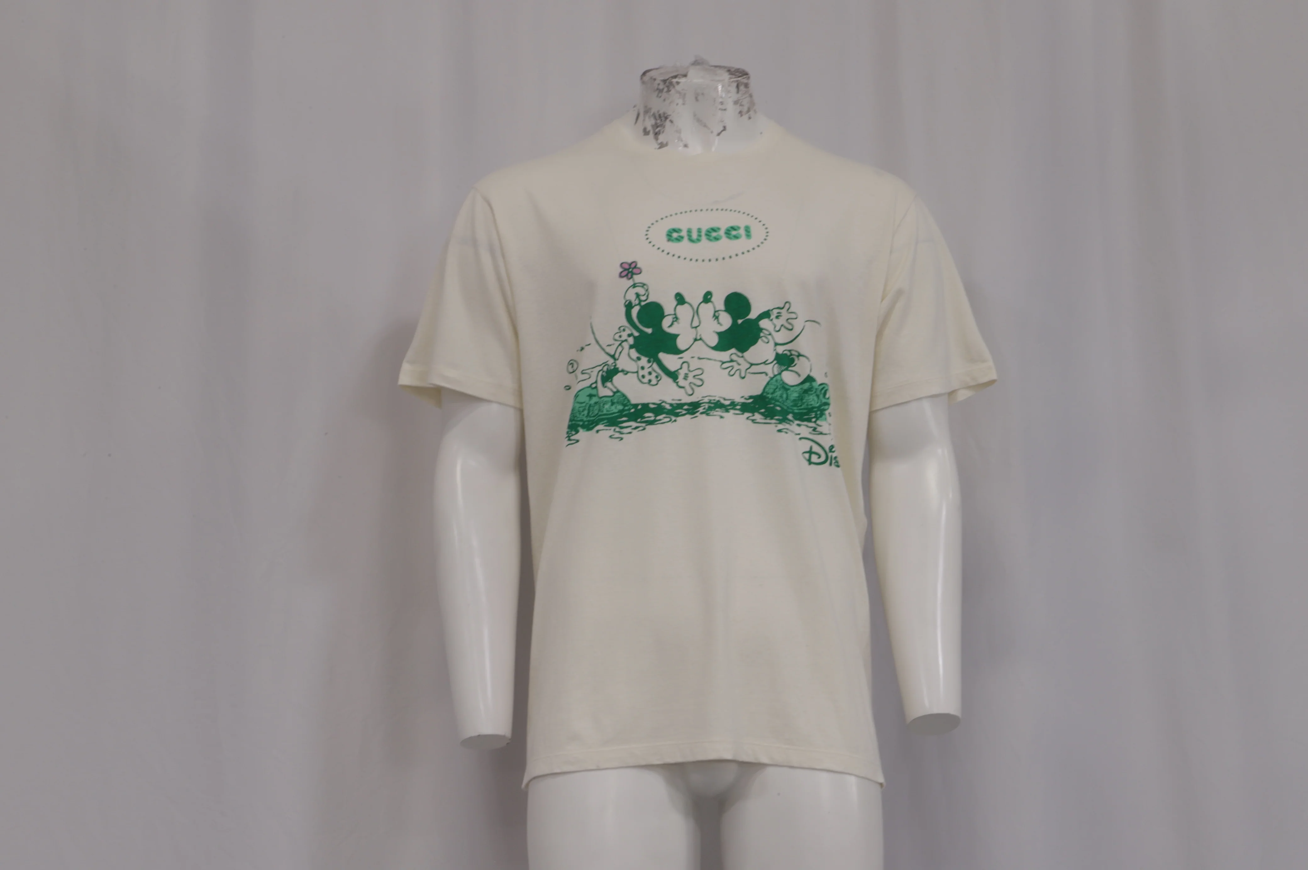 Men's Gucci x Disney Mickey Mouse Printed T-Shirt in Cream Cotton - Image 5