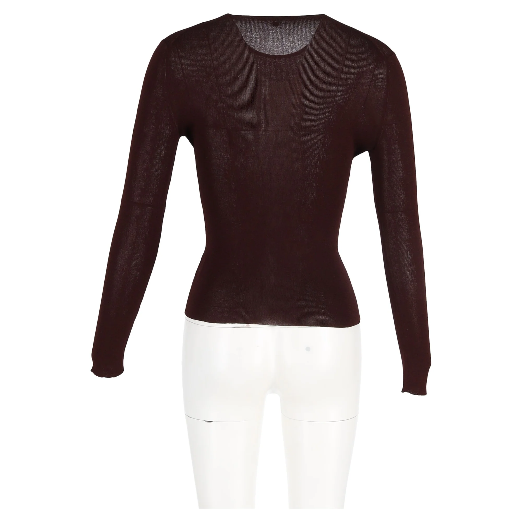 Women's Gucci Knitted Crewneck Long Sleeve Top in Burgundy Wool - Image 6