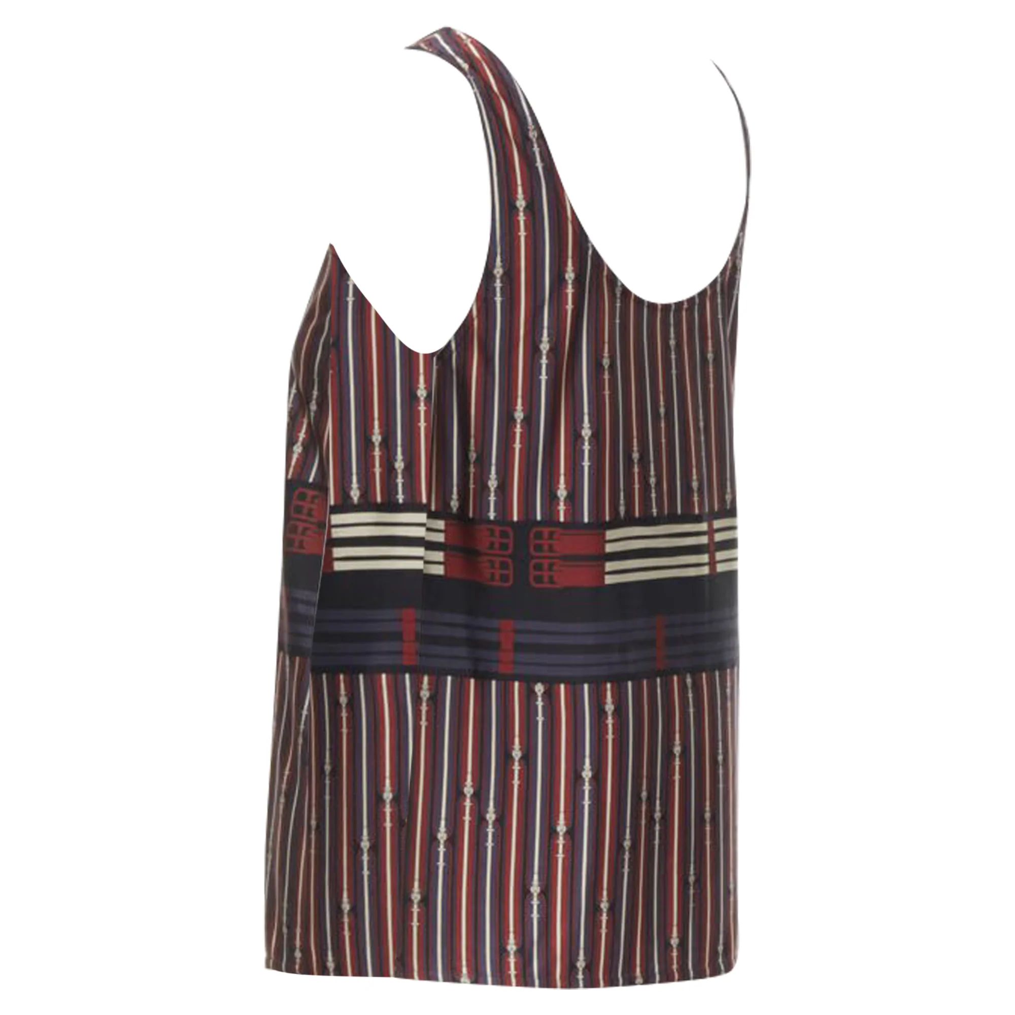 Women's Hermes buckle print scoop neck casual tank top - Image 6