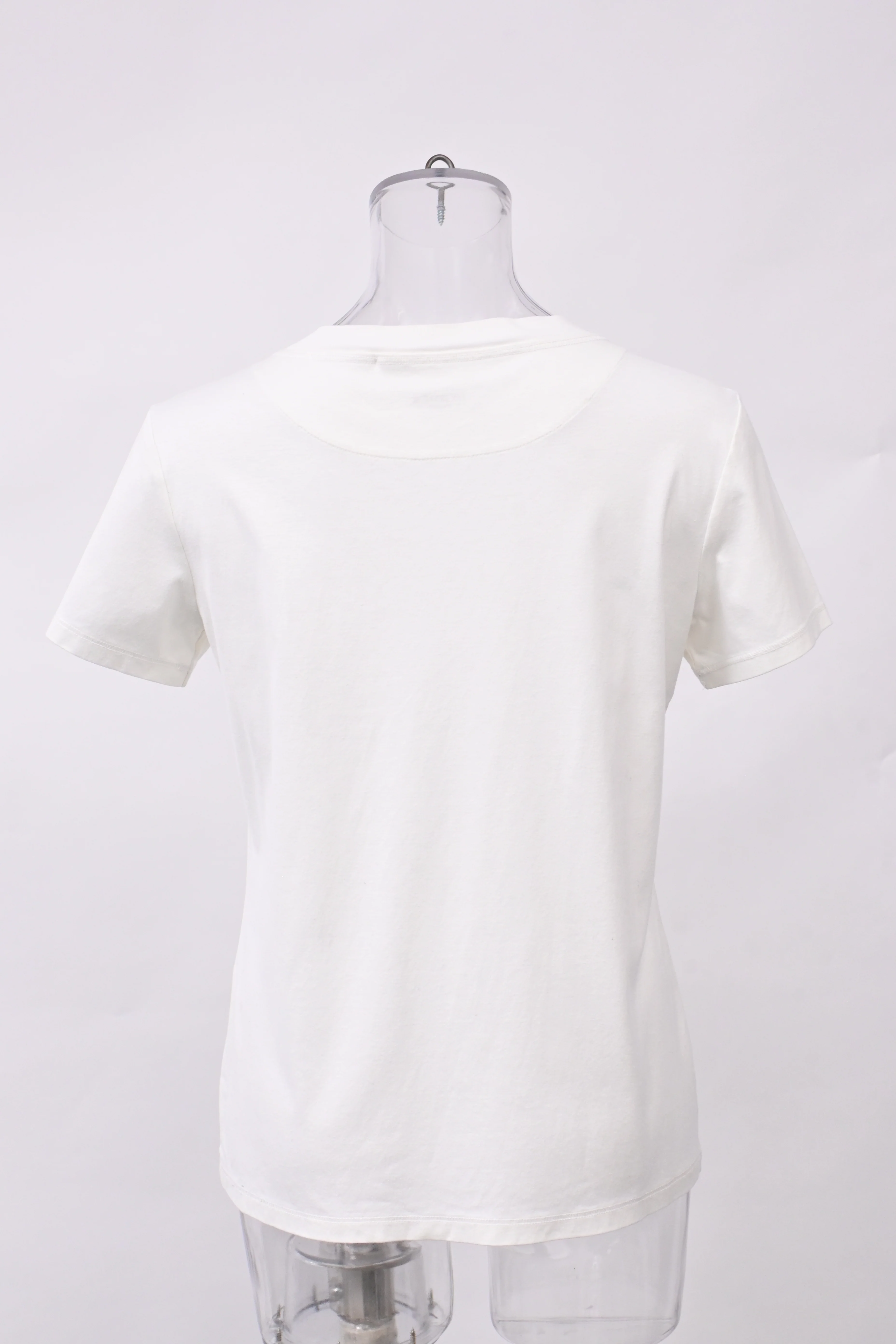 Women's Hermès Embroidered Pocket T-shirt in White Cotton - Image 8
