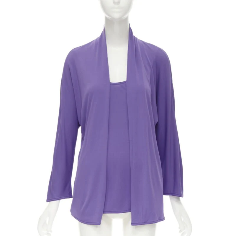 Women's Hermes viscose scoop neck belted cardigan top - Image 8