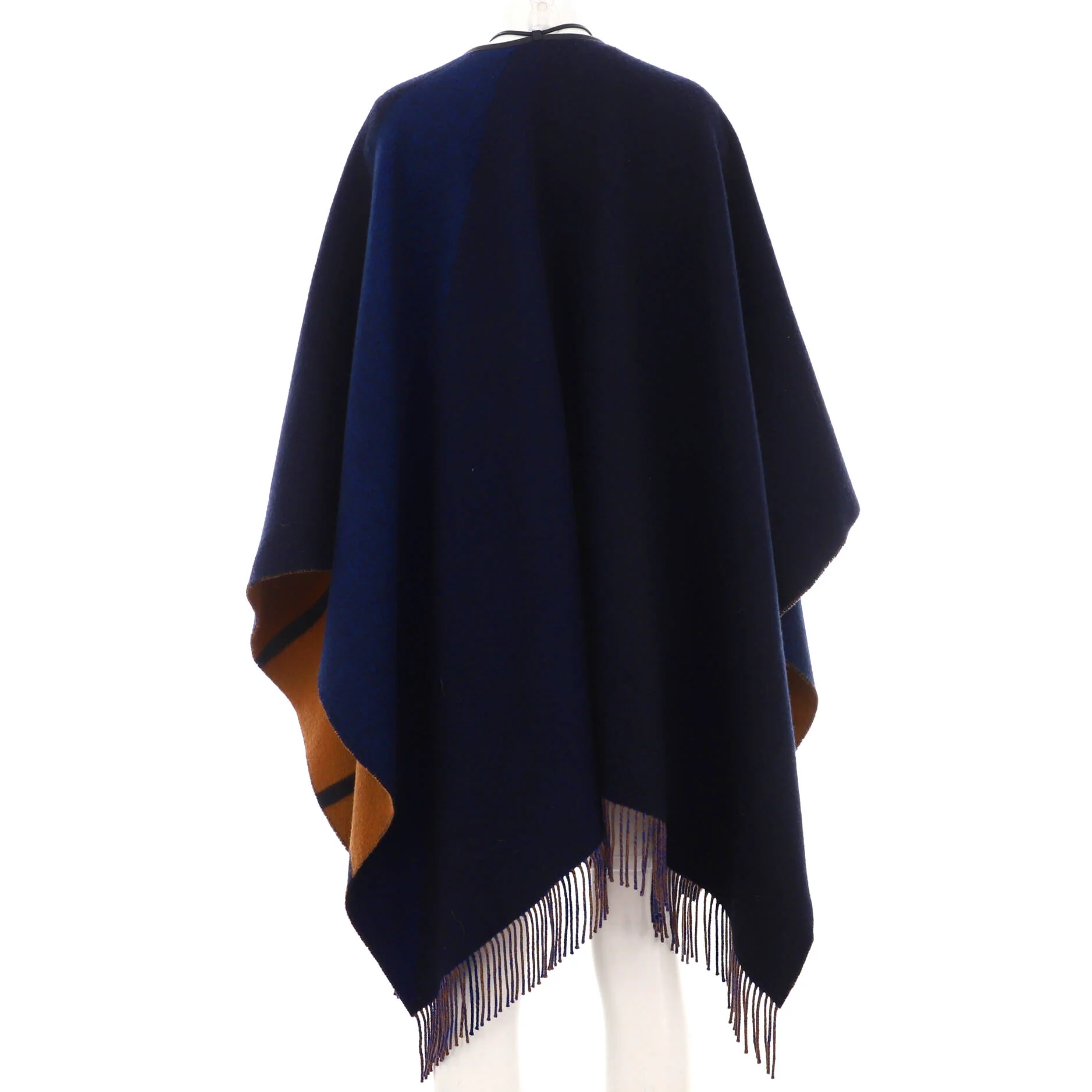 Women's Highlands Fringe Reversible Poncho Merino Wool Blend - Image 2