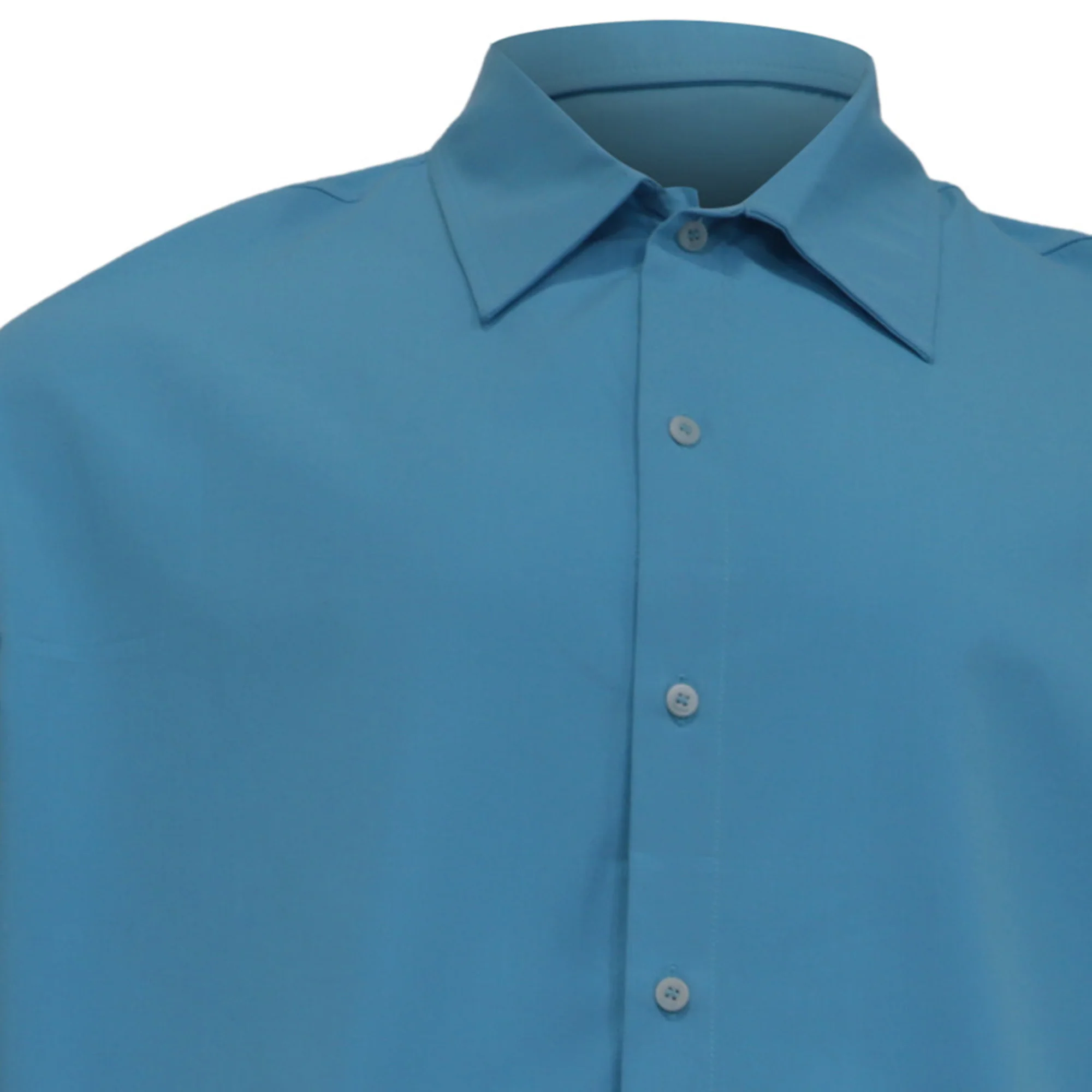 Men's Jacquemus La Casa Button-Down Cropped Shirt in Blue Polyester - Image 2