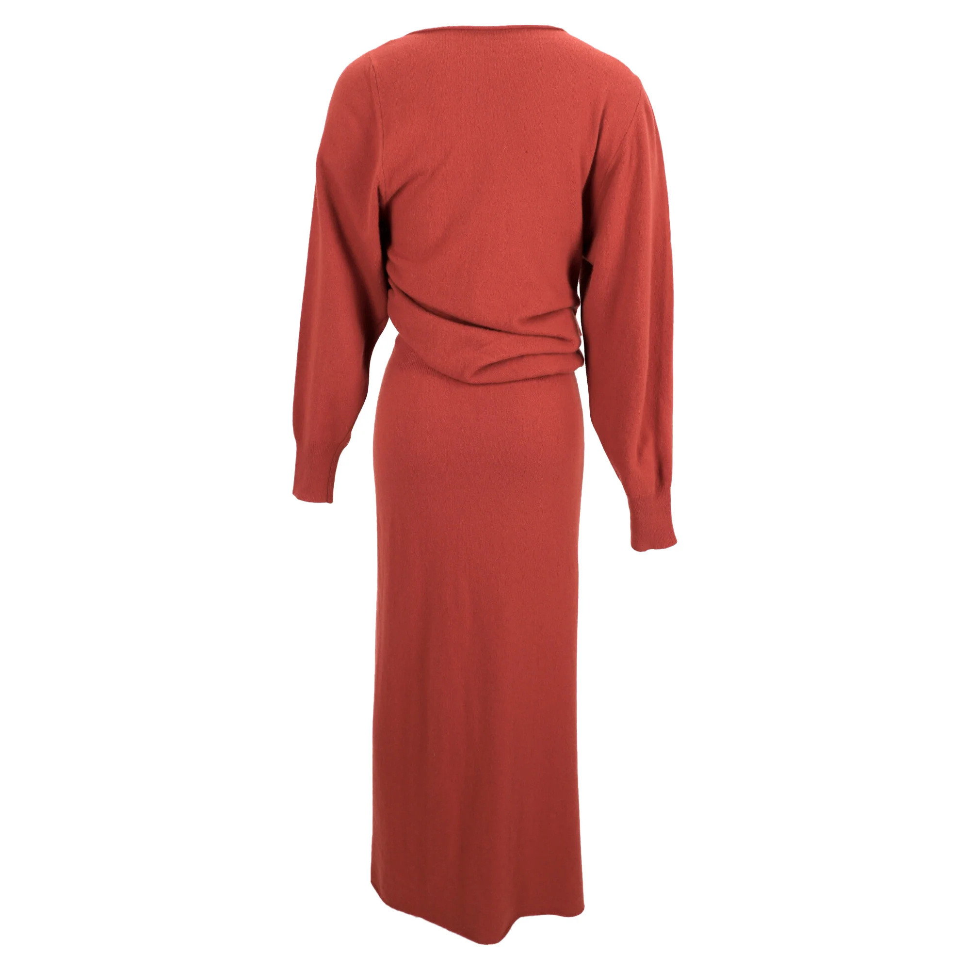 Women's Jacquemus La Robe Jemaa Maxi Dress with Slit in Rust Wool - Image 3