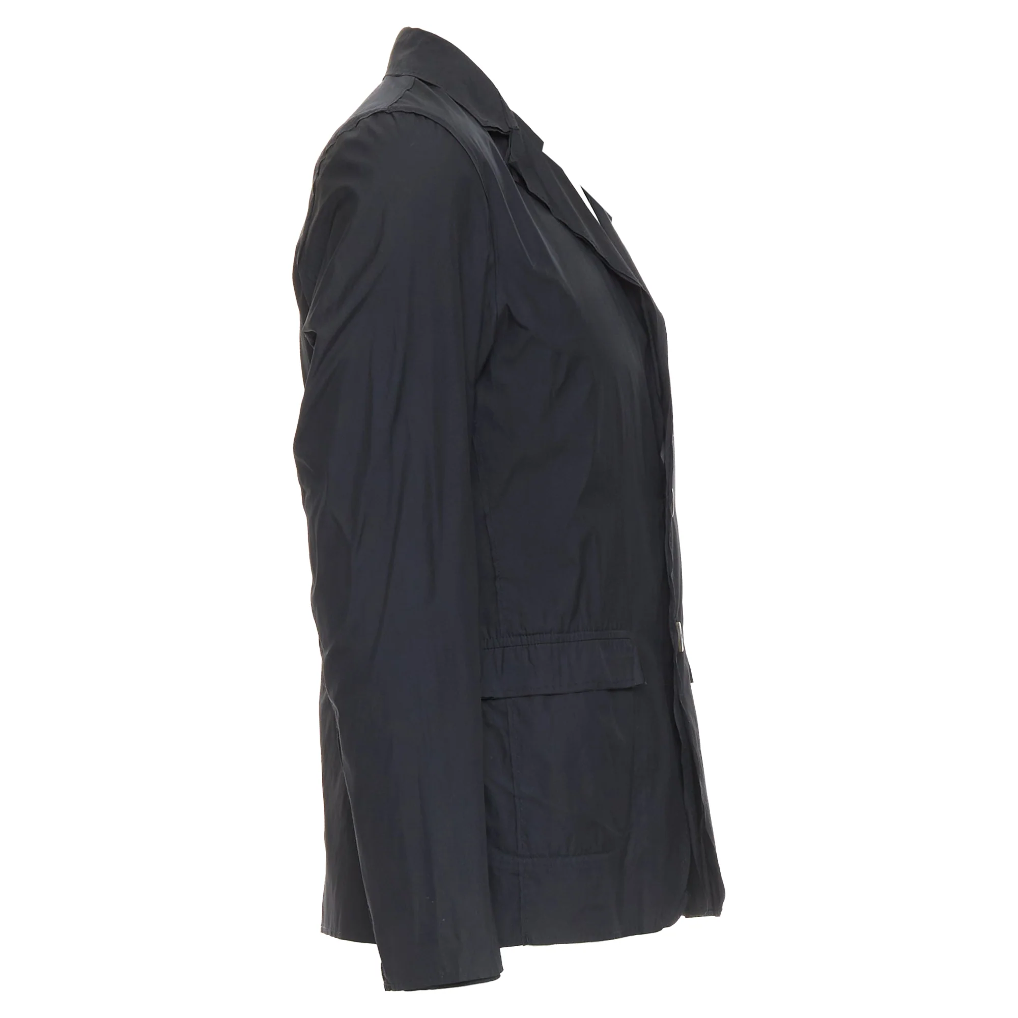 Men's LANVIN black light double layer fabric raw edges blazer jacket FR44 XS - Image 4