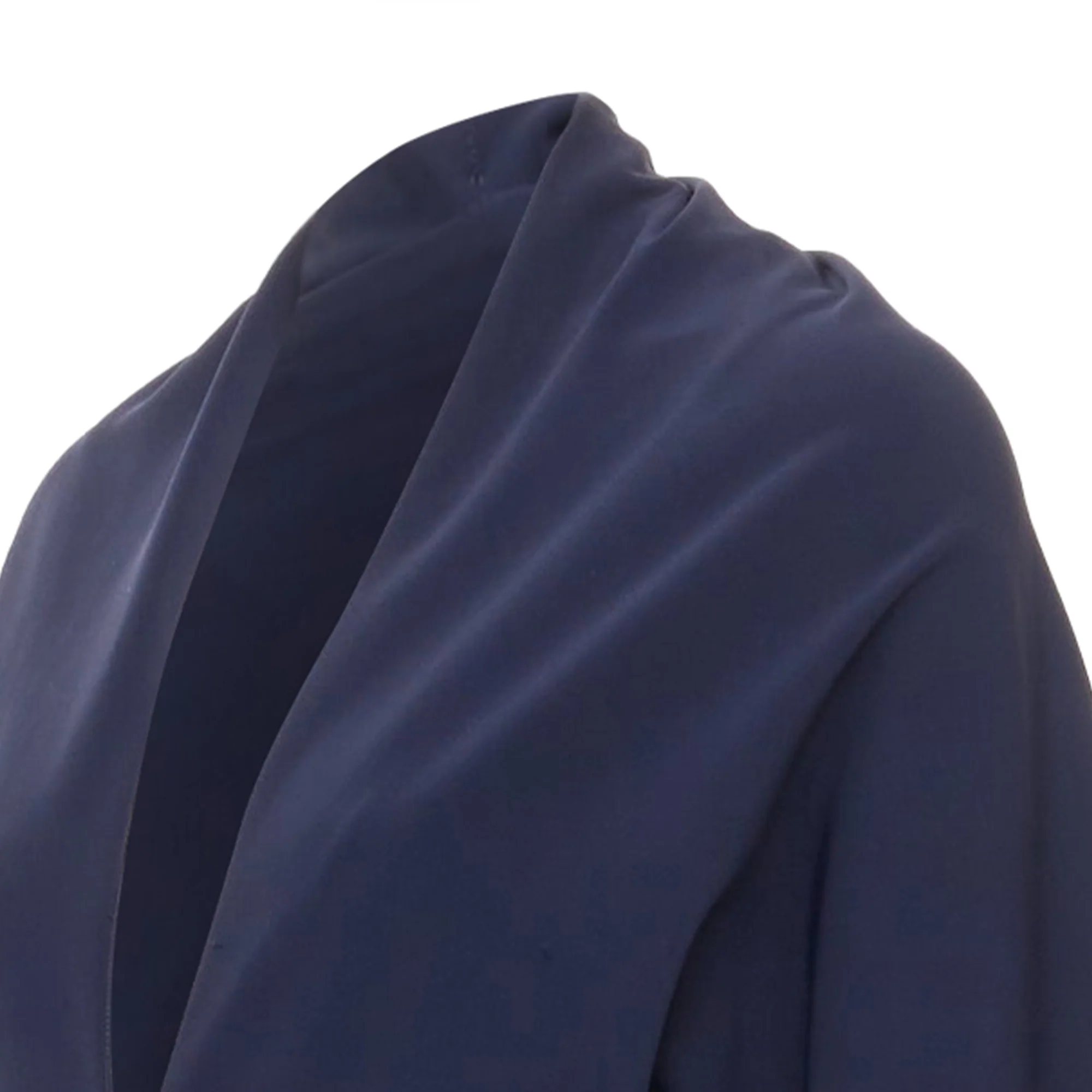Women's LANVIN 2011 Alber Elbaz navy drape V neck side zip side dolman dress FR40 L - Image 7